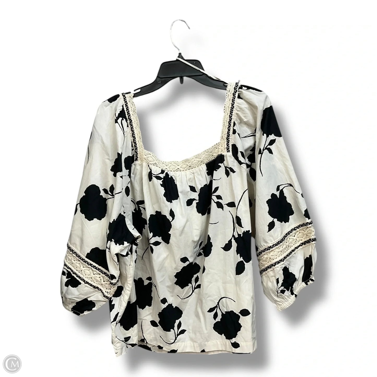 Top 3/4 Sleeve By Maurices In Black & White, Size: 2x