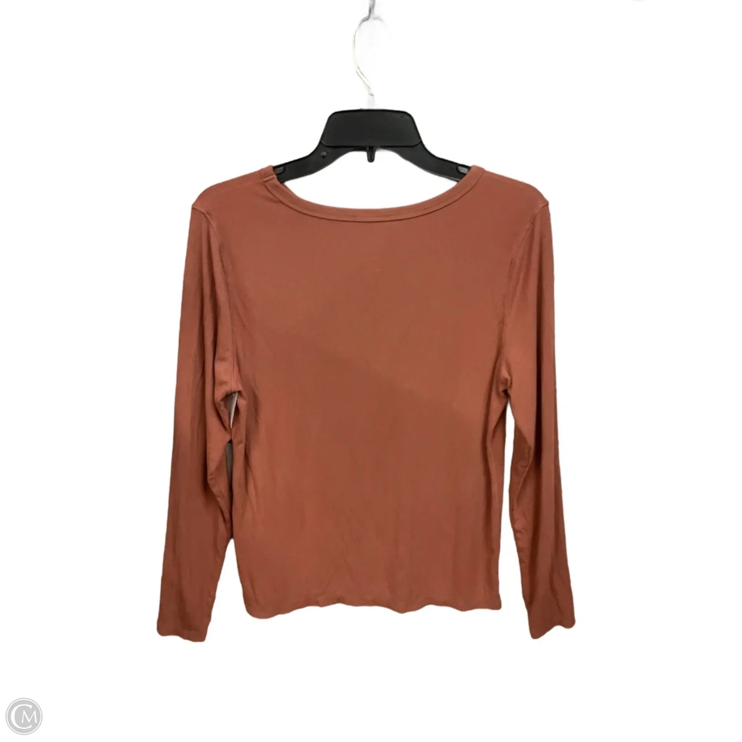 Top Long Sleeve Basic By A New Day In Tan, Size: L