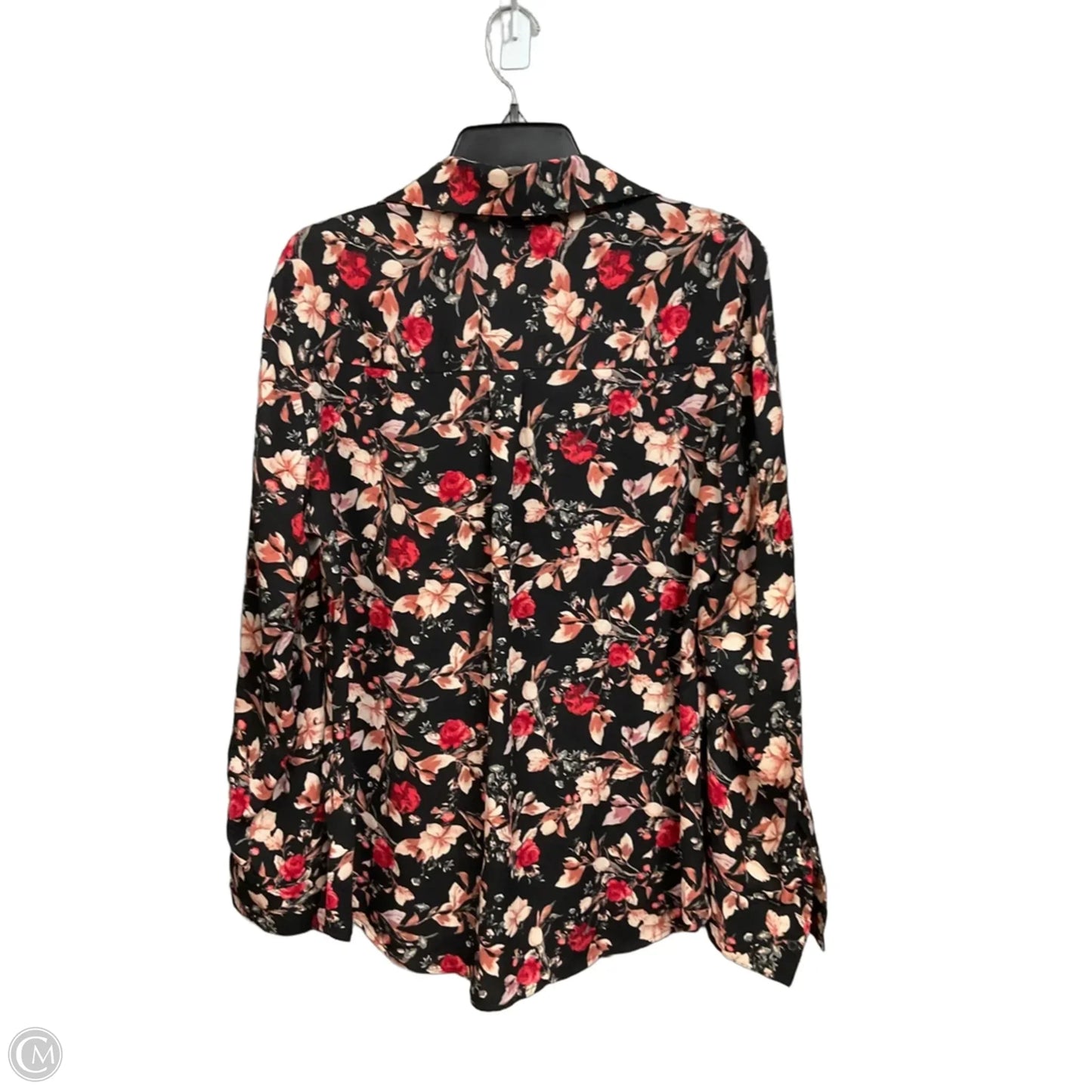 Blouse Long Sleeve By Express In Floral Print, Size: L