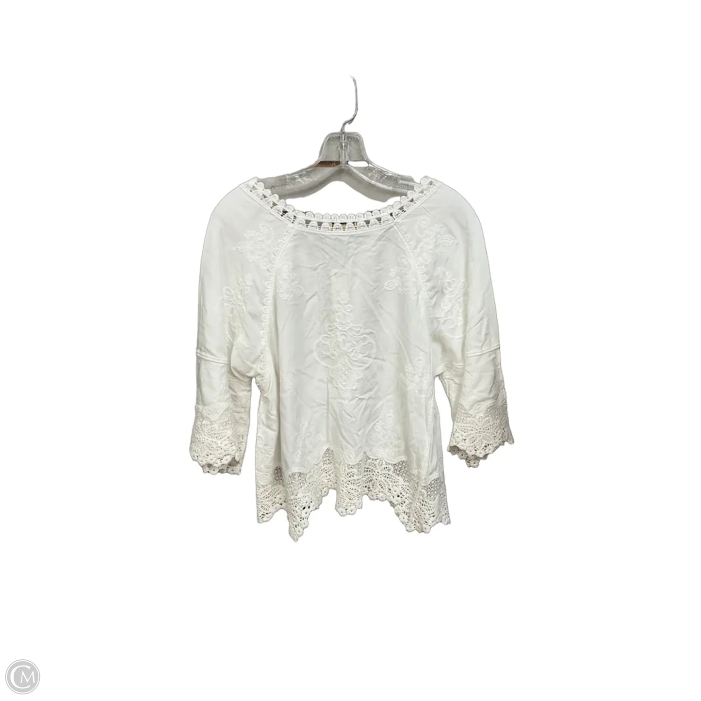 Top 3/4 Sleeve By Democracy In White, Size: S
