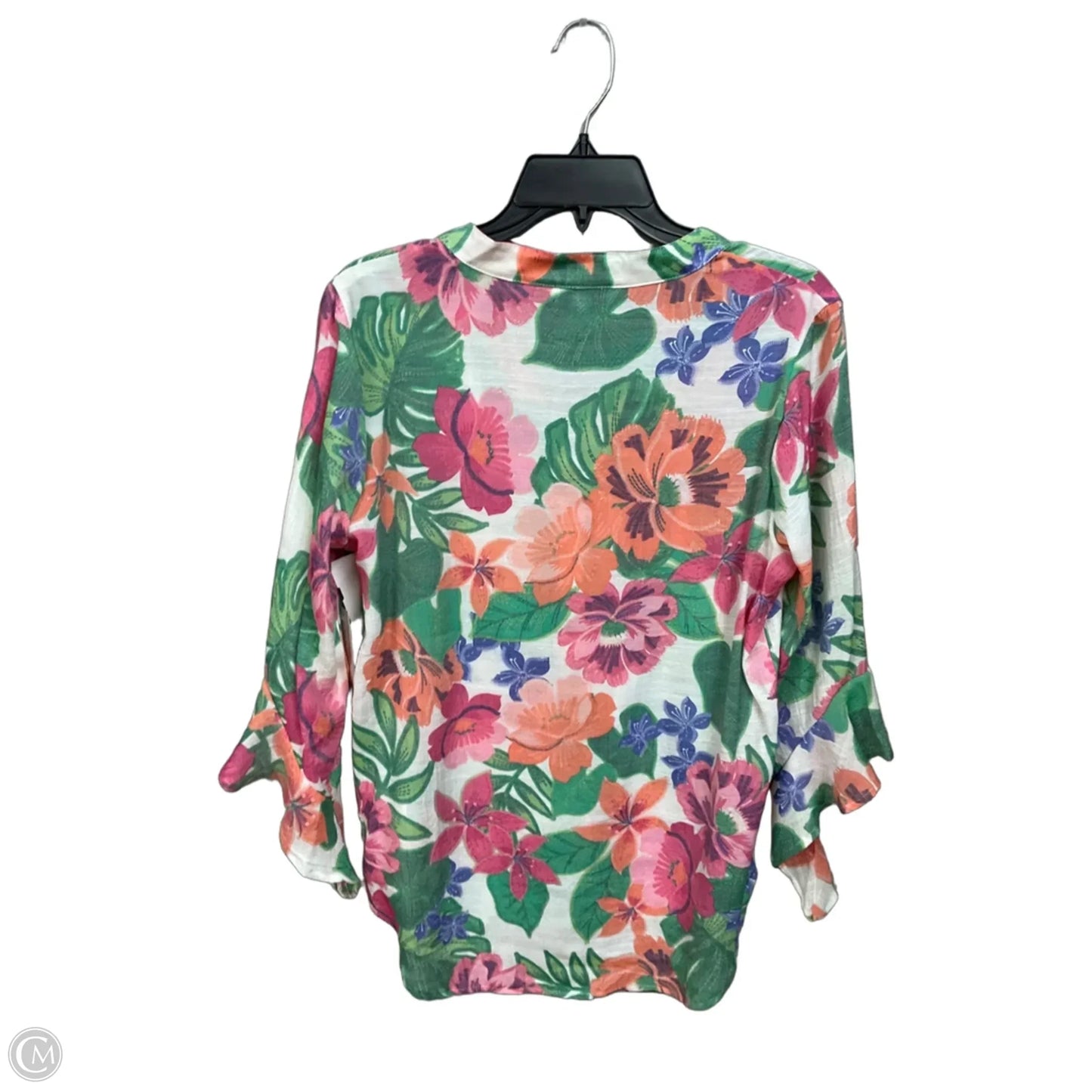Top Long Sleeve By Counterparts In Floral Print, Size: M