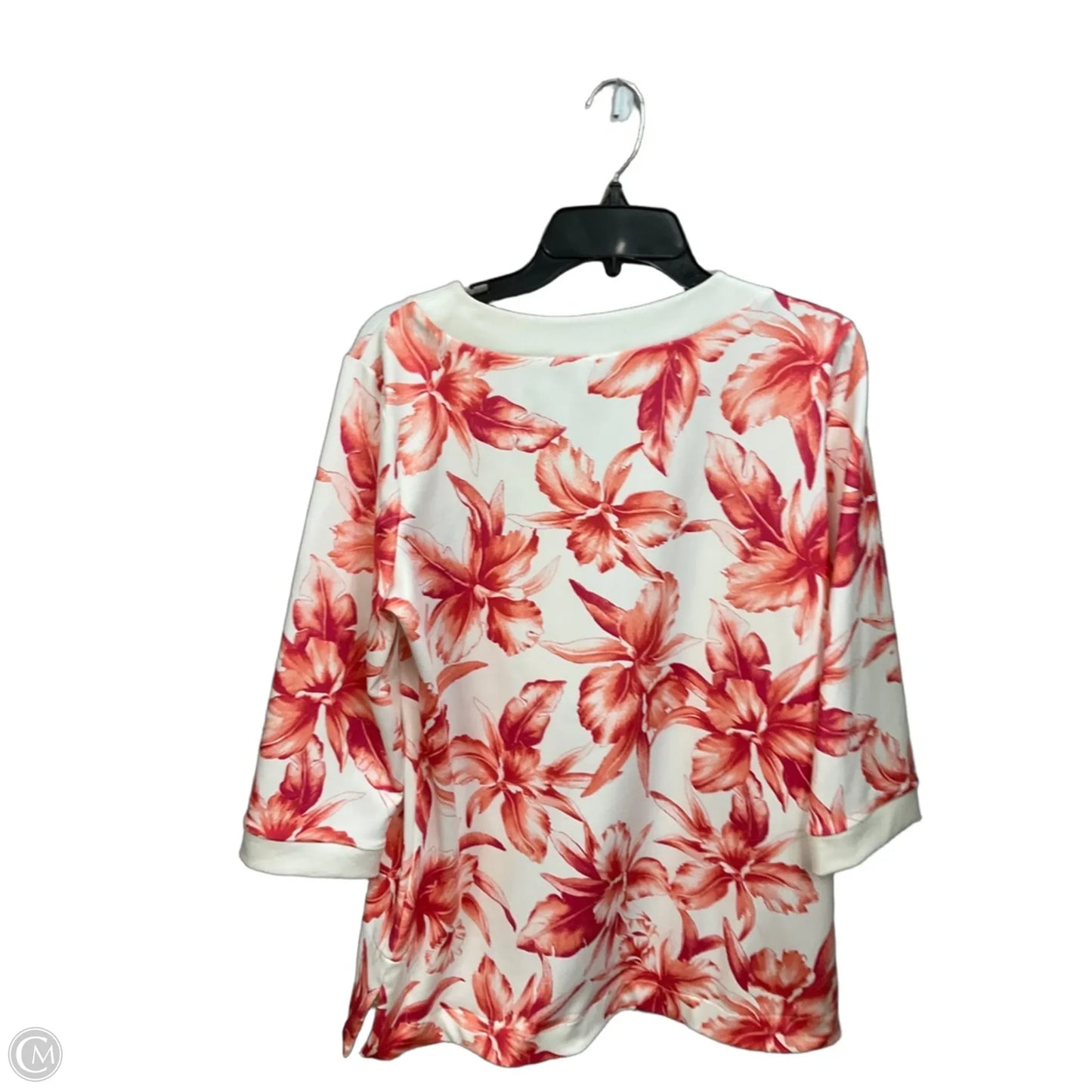 Tunic 3/4 Sleeve By Anne Klein In Floral Print, Size: M