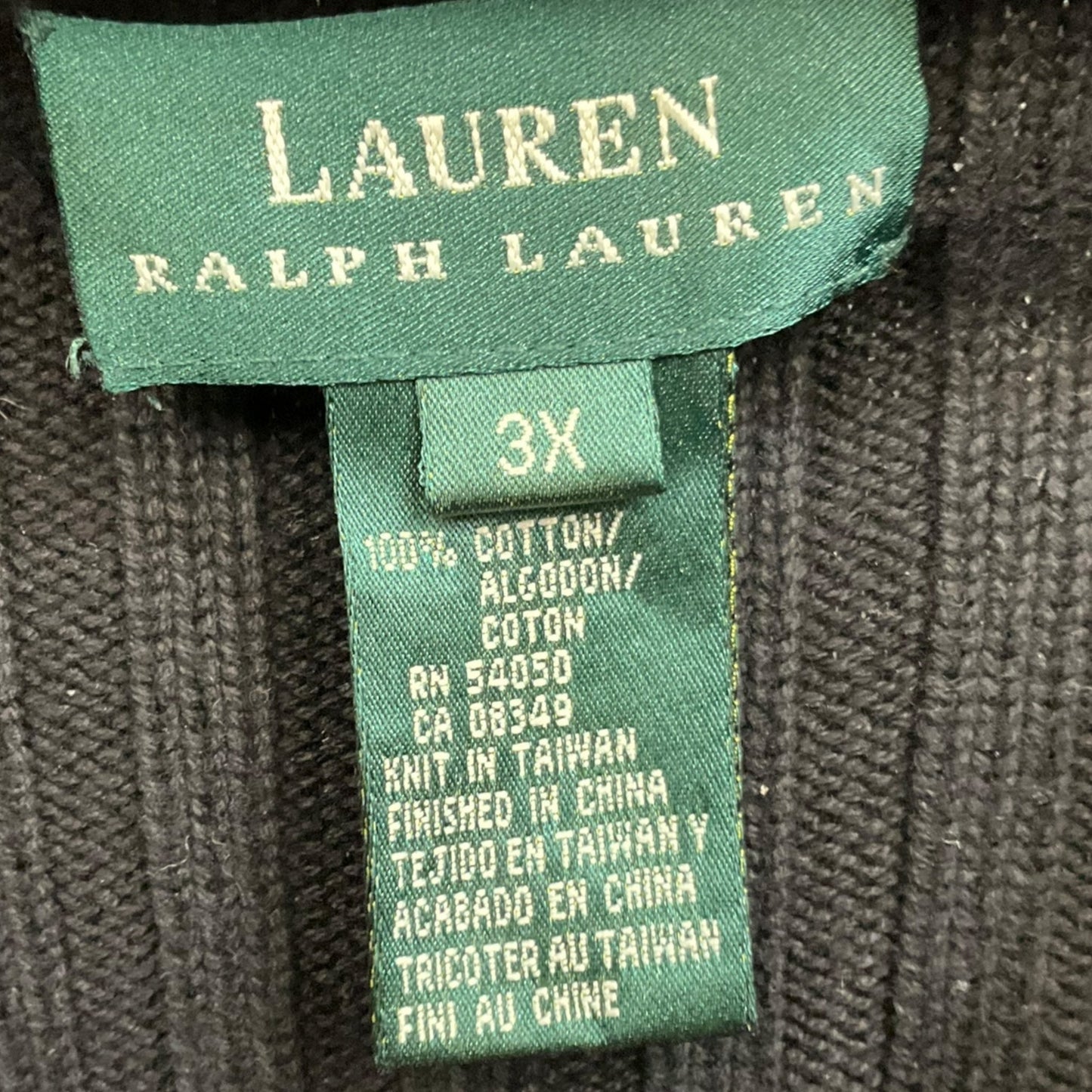 Sweater By Lauren By Ralph Lauren In Black, Size: 3x