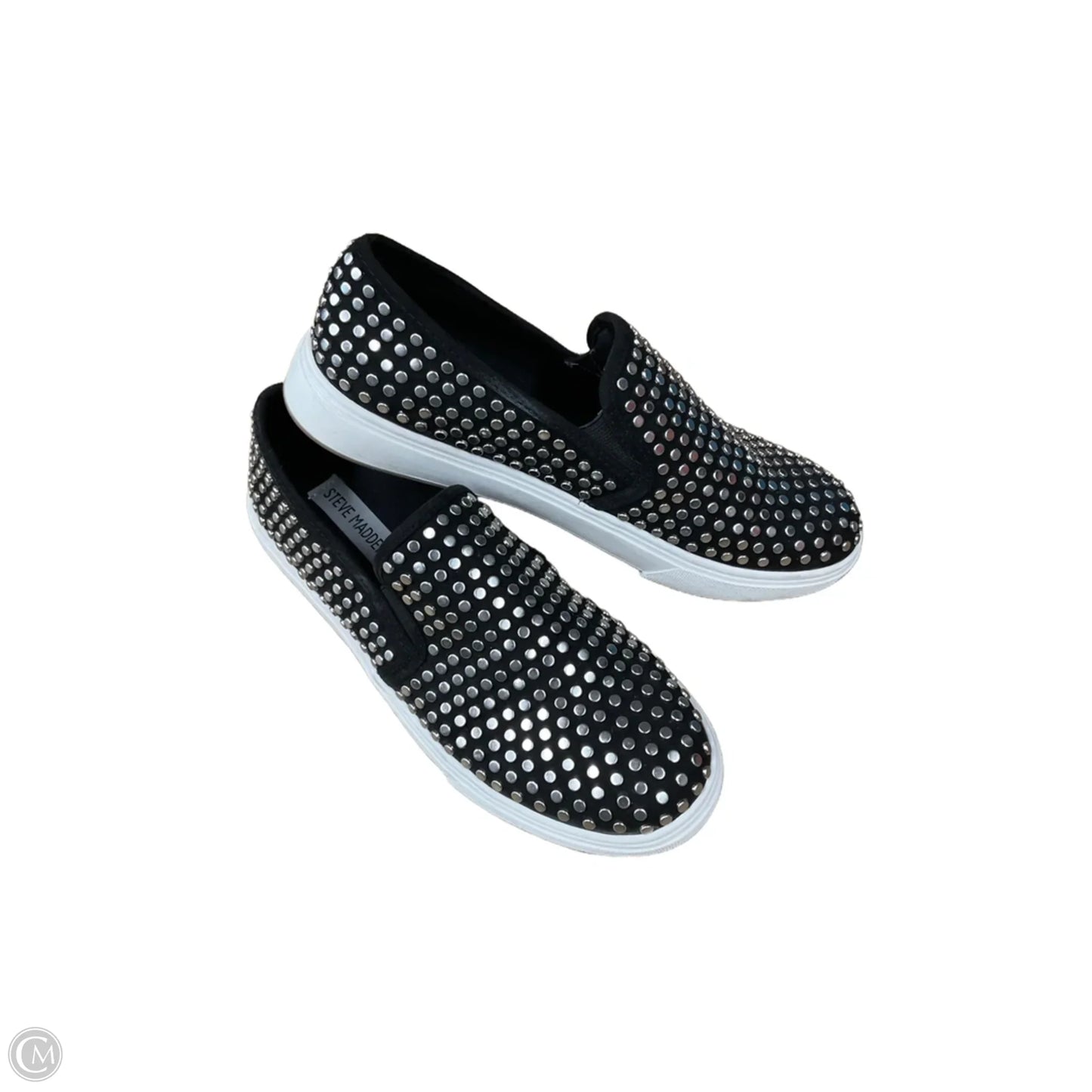 Shoes Flats By Steve Madden In Black & Silver, Size: 8