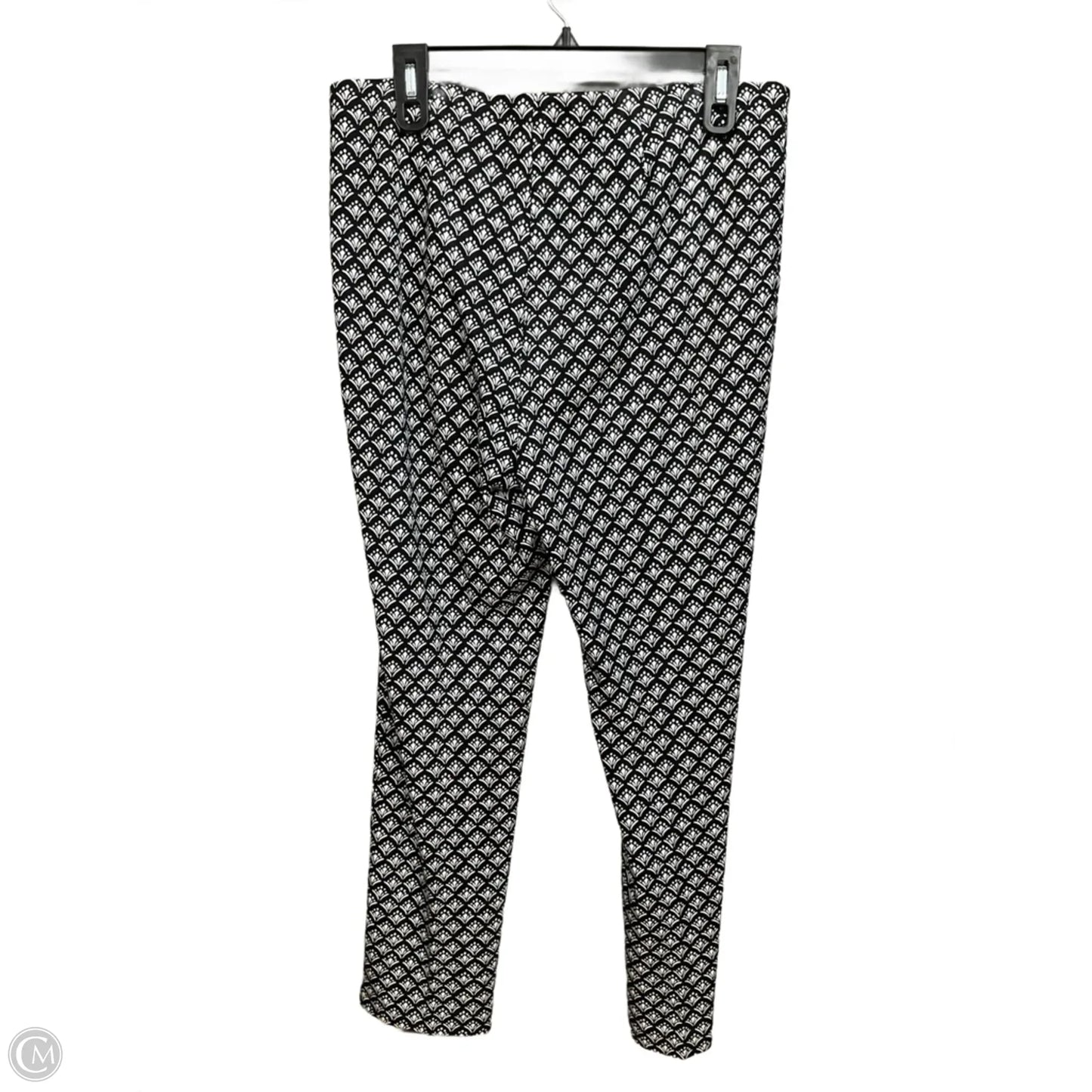 Pants Leggings By Chicos In Black & Silver, Size: 8