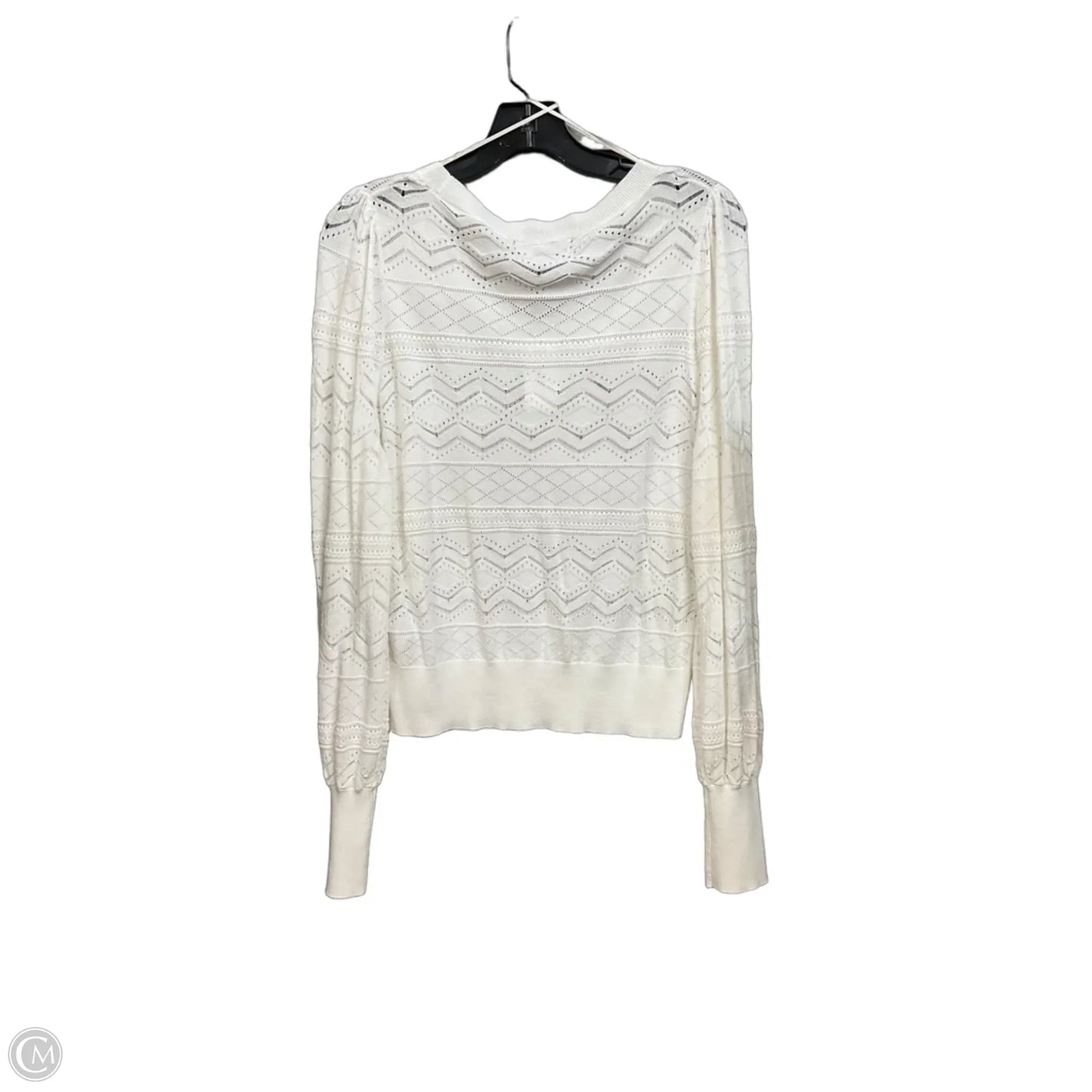 Top Long Sleeve By Banana Republic In White, Size: M