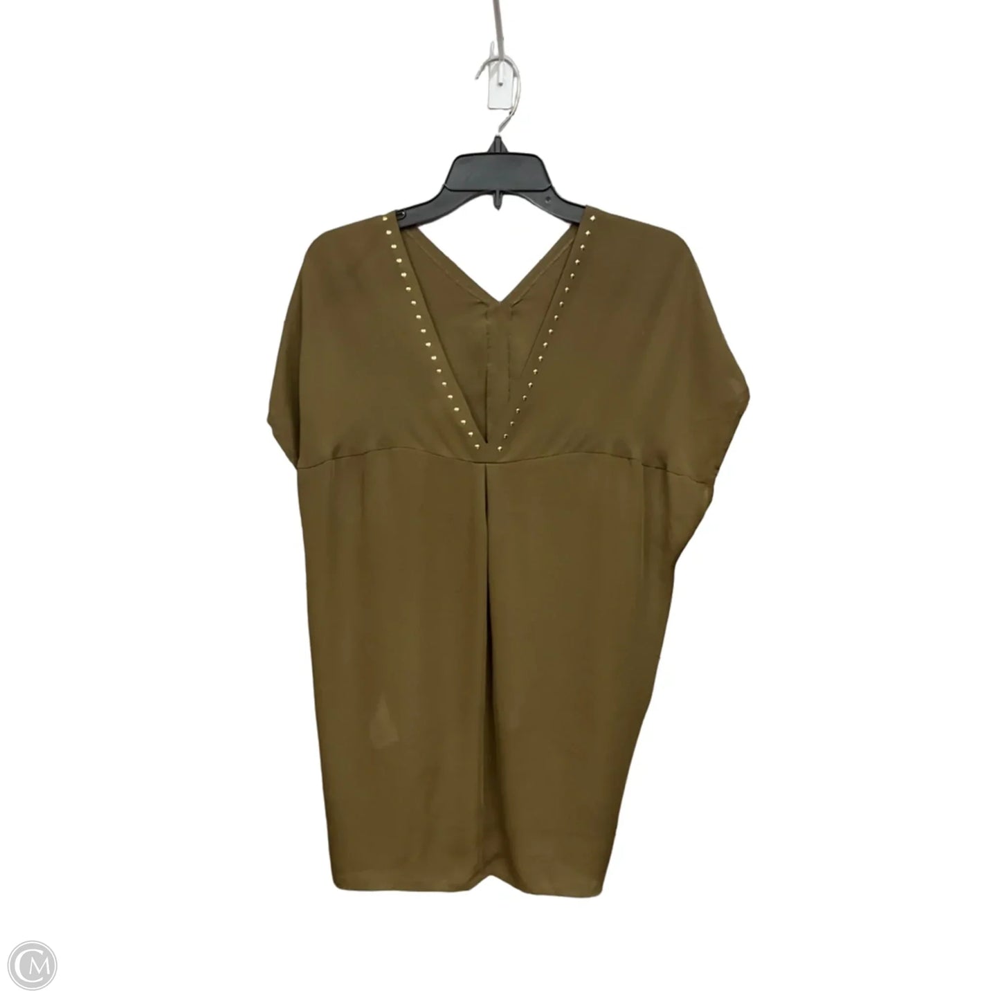 Blouse Short Sleeve By Michael By Michael Kors In Green, Size: L