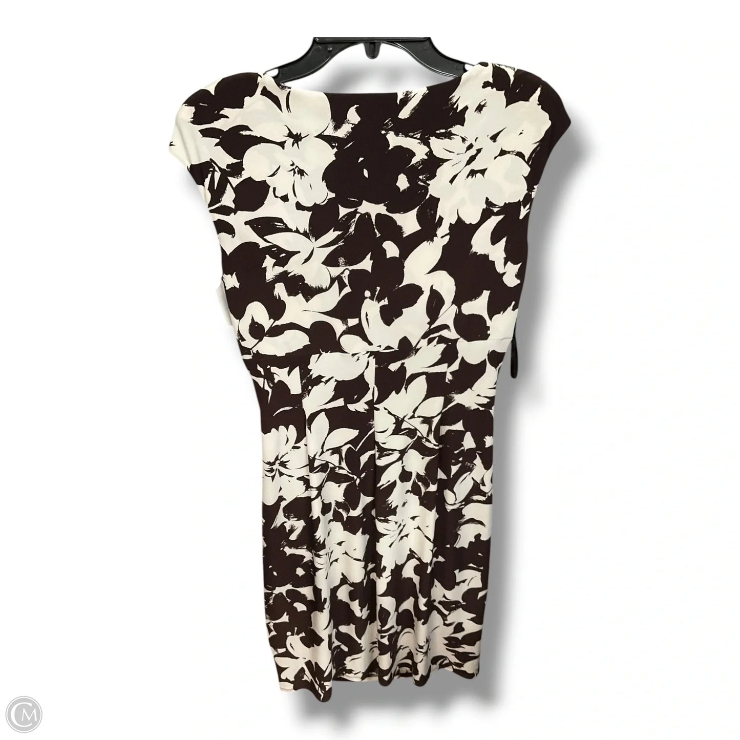 Dress Casual Midi By Ralph Lauren In Brown & White, Size: M