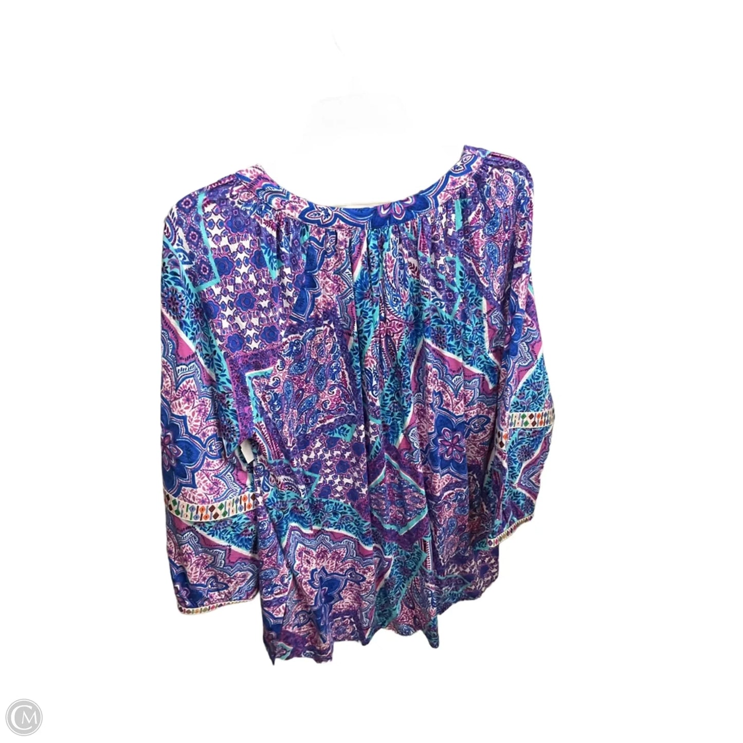 Top 3/4 Sleeve By Cupio In Blue, Size: L