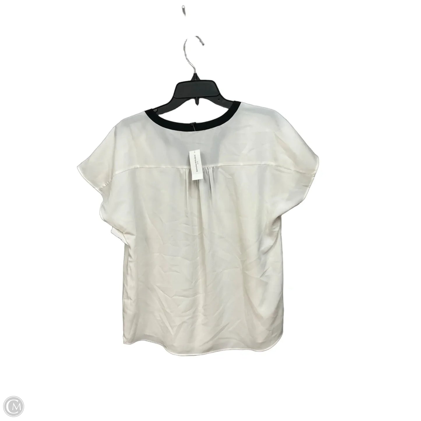 Top Short Sleeve By Banana Republic In White, Size: L