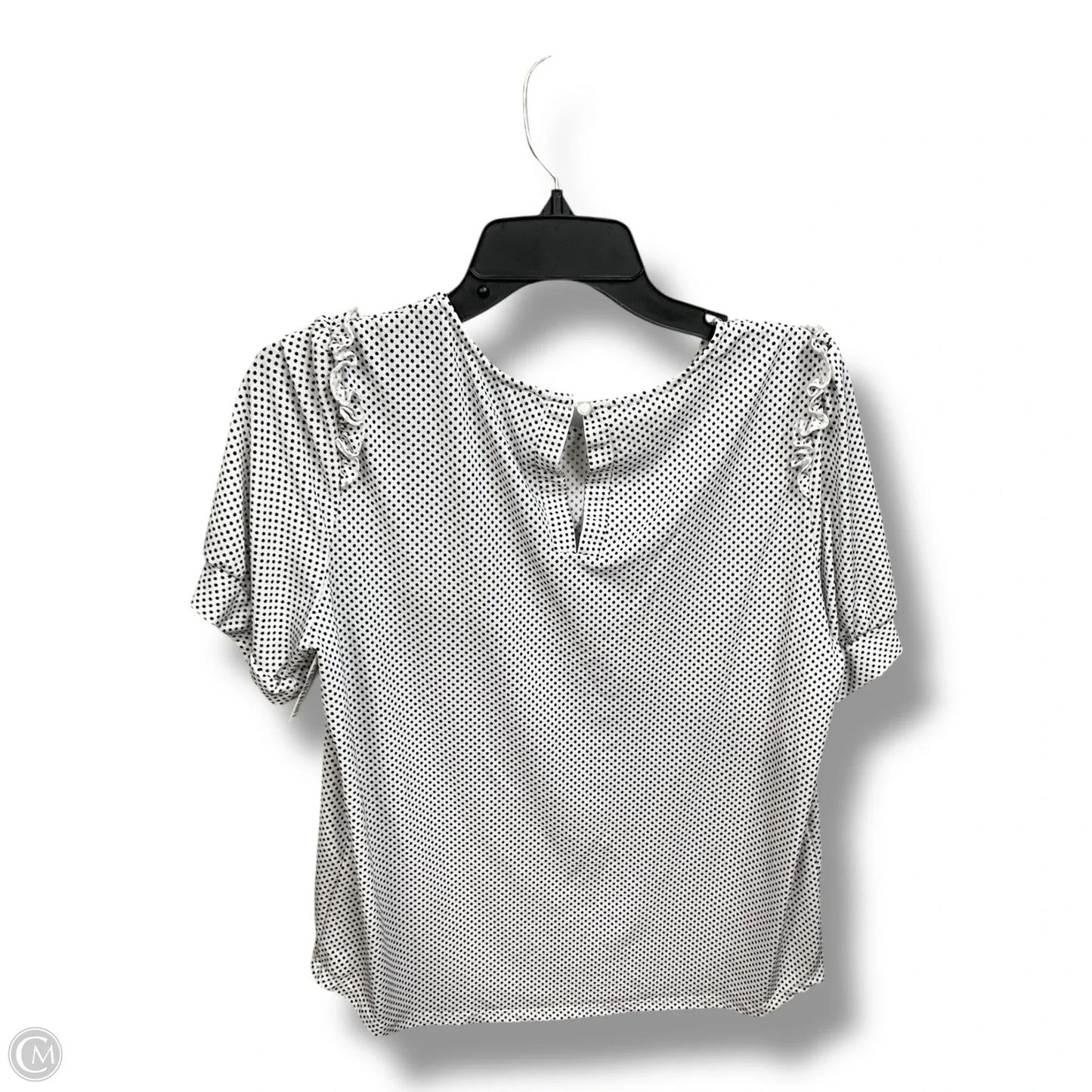 Top Short Sleeve By Adrianna Papell In Polkadot Pattern, Size: M