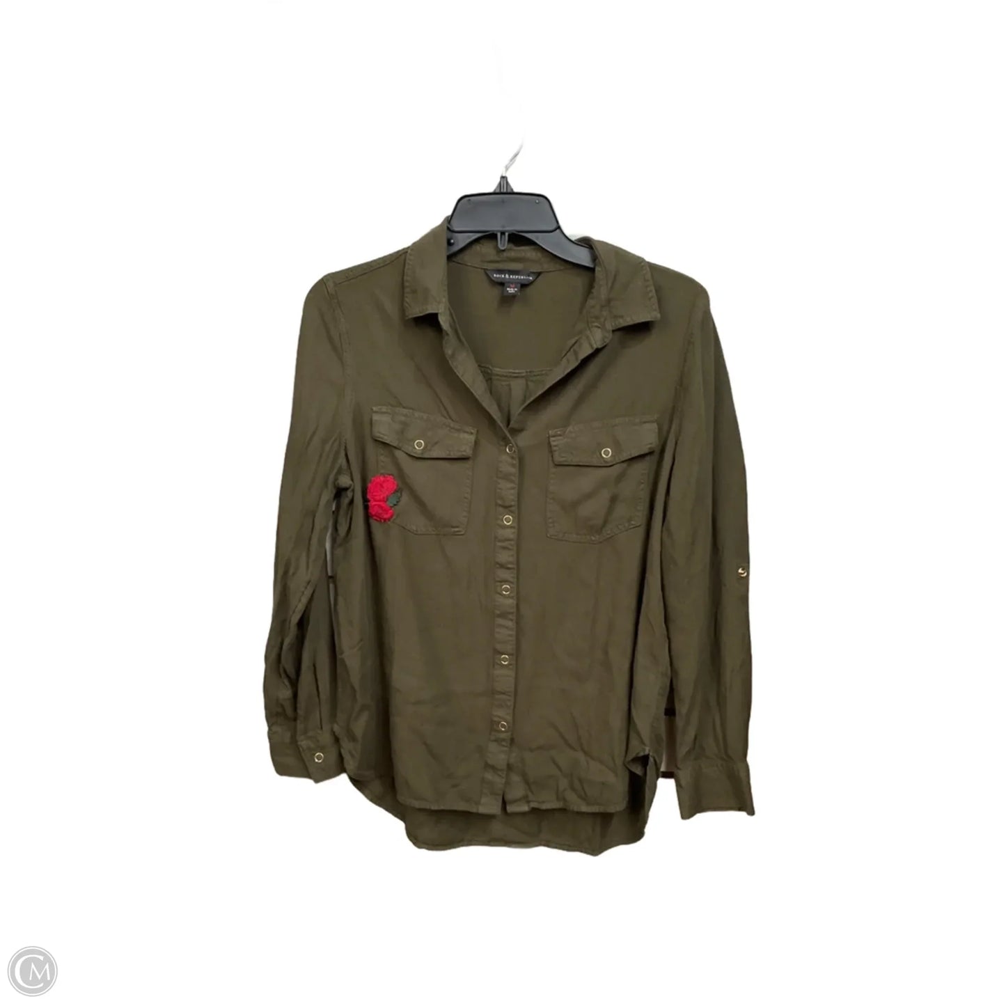 Top Long Sleeve By Rock And Republic In Green, Size: M