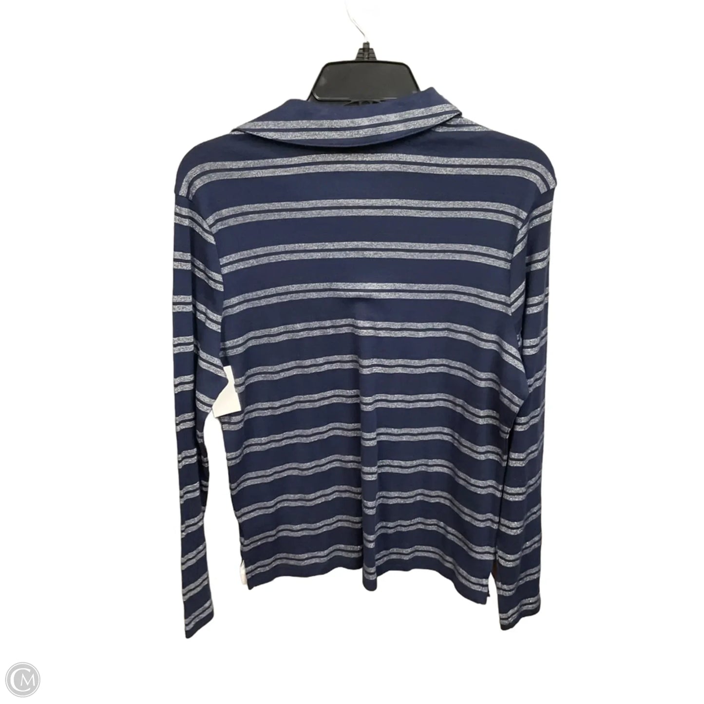 Top Long Sleeve Basic By Charter Club In Striped Pattern, Size: L
