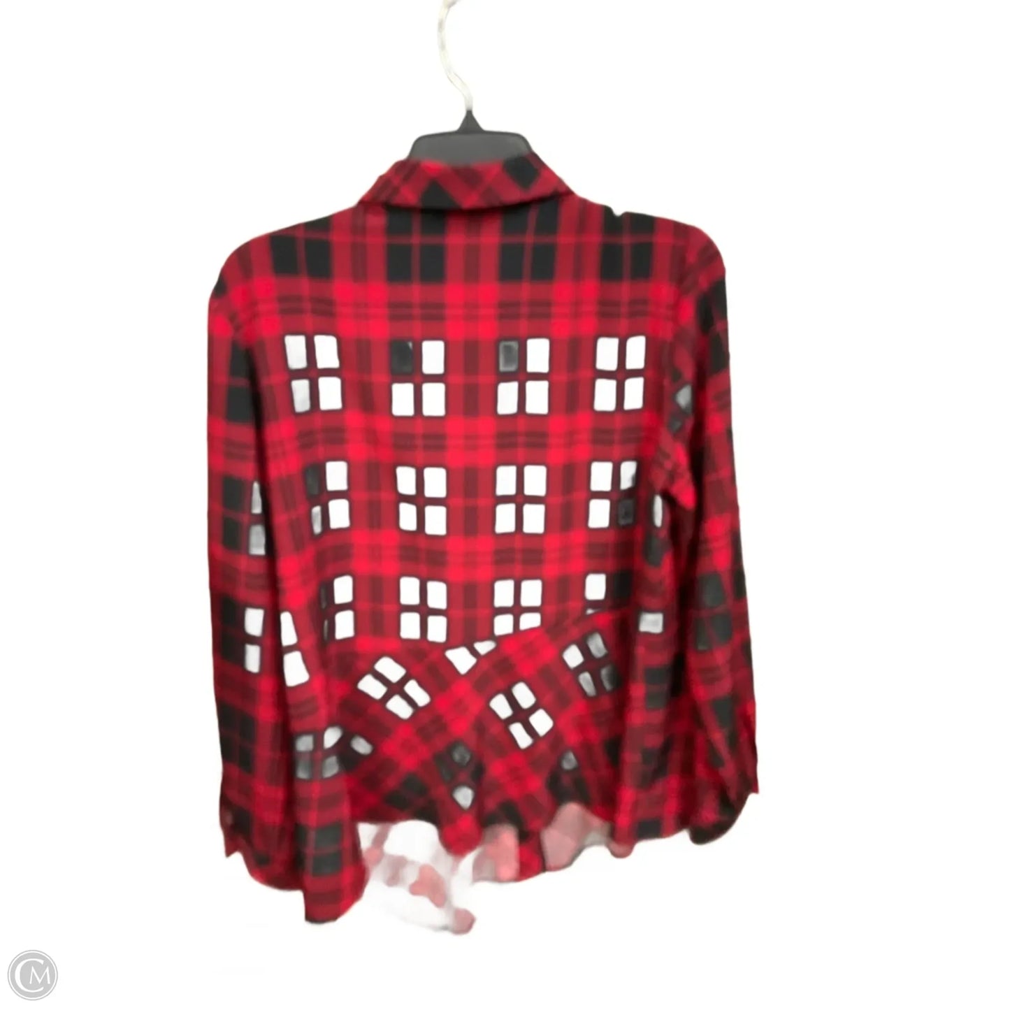 Blouse Long Sleeve By Susan Graver In Black & Red, Size: M