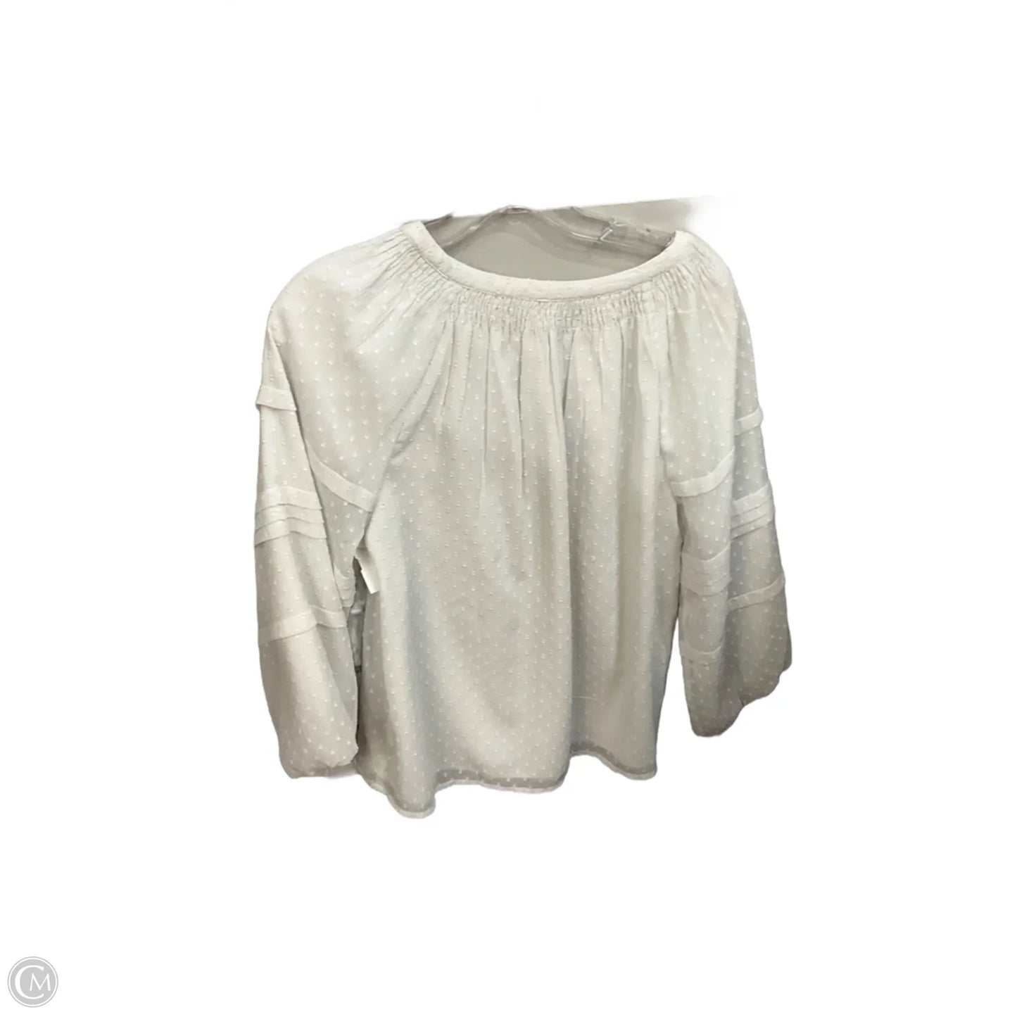 Blouse Long Sleeve By Loft In Grey, Size: S