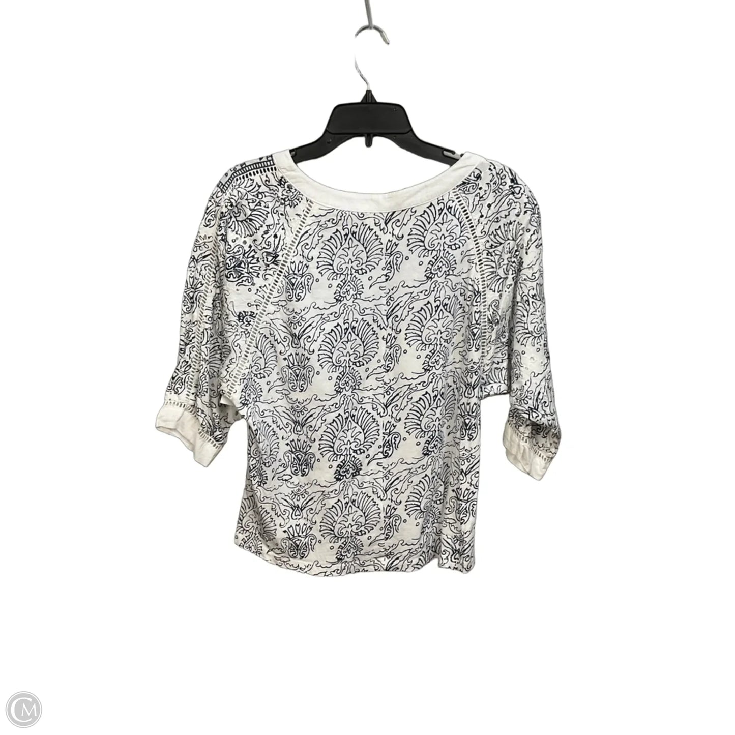 Top 3/4 Sleeve By Maeve In Blue & White, Size: M