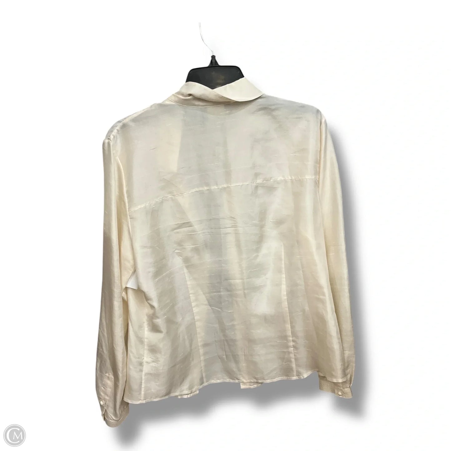 Blouse Long Sleeve By Dana Buchman In Cream, Size: Xl