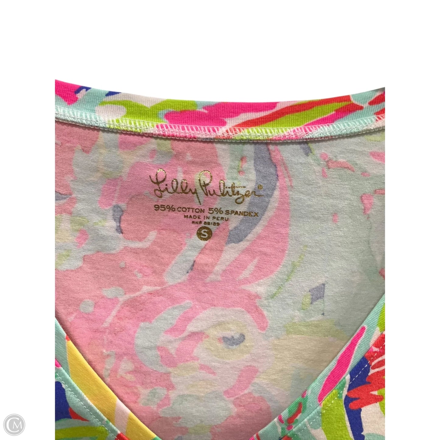 Top Short Sleeve Designer By Lilly Pulitzer In Multi-colored, Size: S