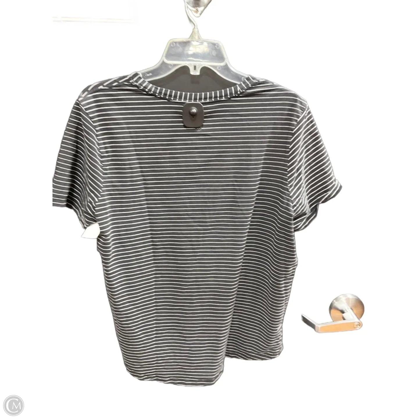 Athletic Top Short Sleeve By Lululemon In Striped Pattern, Size: M