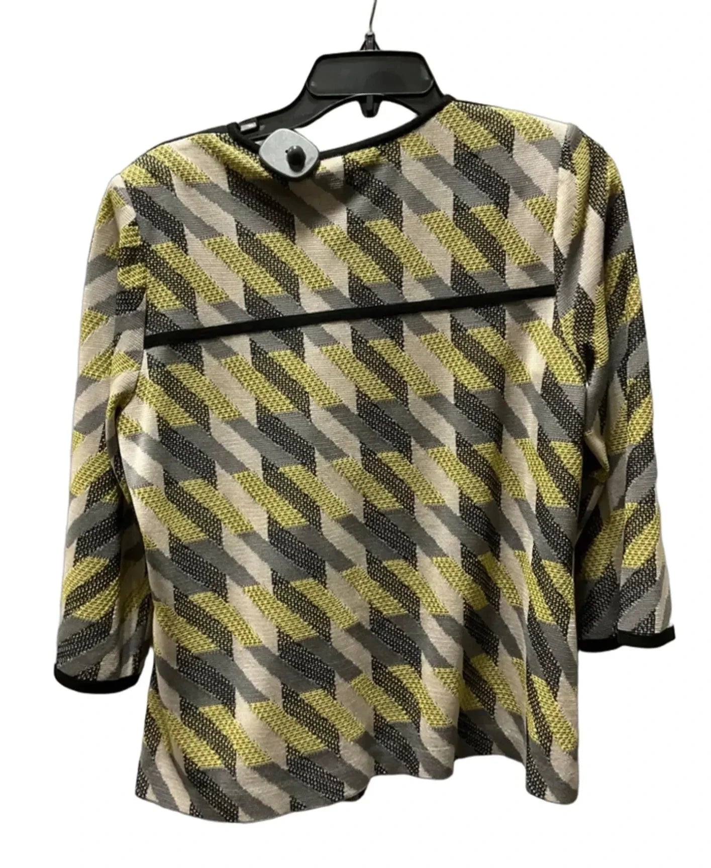 Cardigan By Ming Wang In Black & Yellow, Size: M