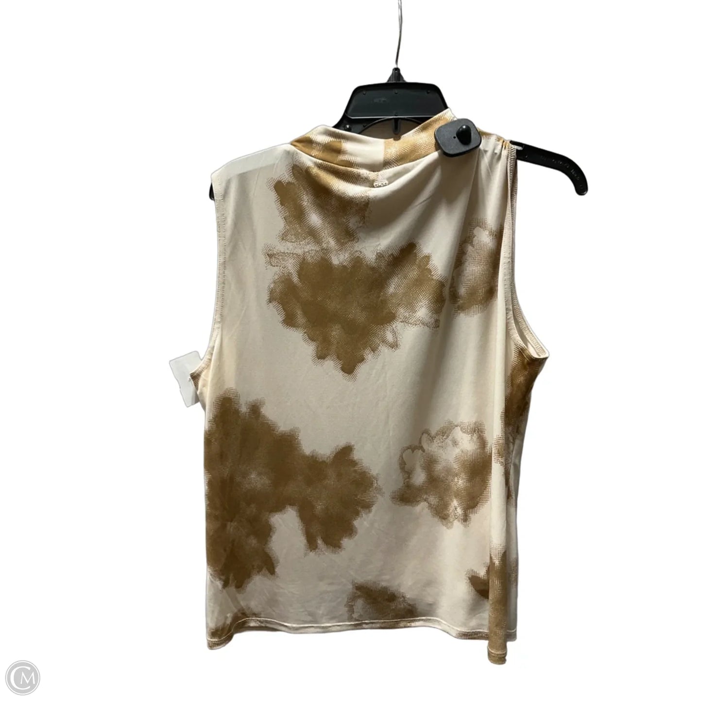 Top Sleeveless Basic By Calvin Klein In Tan & Yellow, Size: Xl