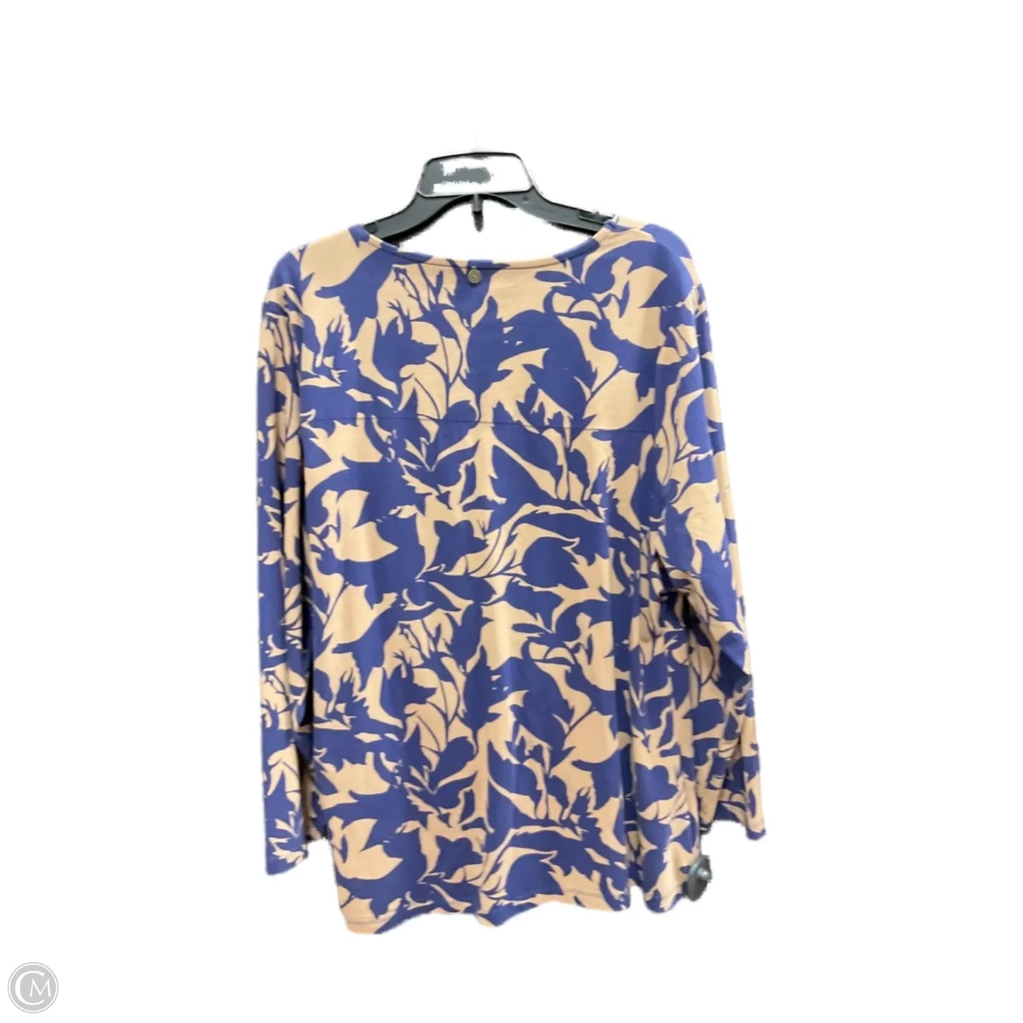 Top Long Sleeve By Soft Surroundings In Blue & Tan, Size: 3x