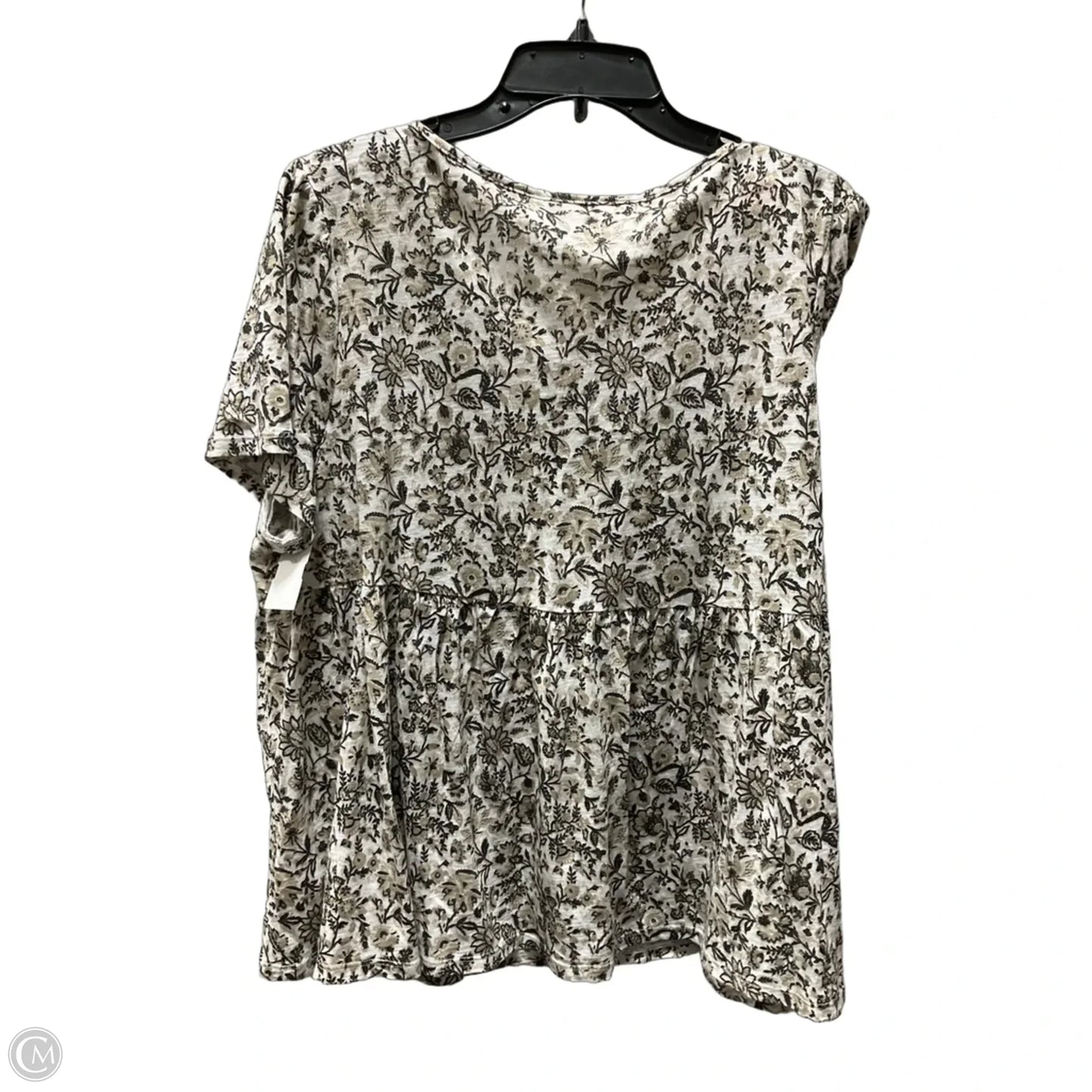 Top Short Sleeve By Lucky Brand In Tan, Size: Xl