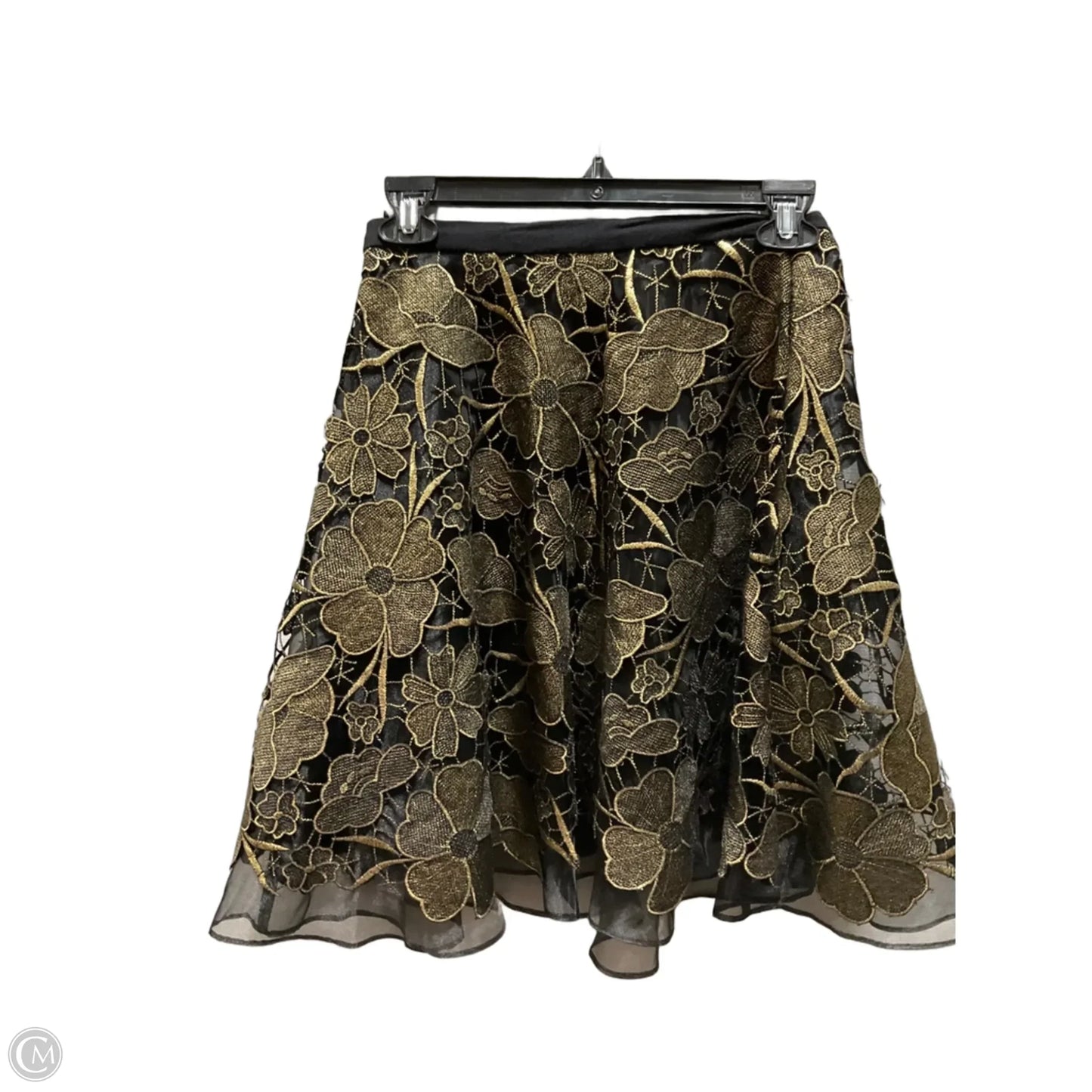 Skirt Mini & Short By Eva Franco In Black & Gold, Size: 2