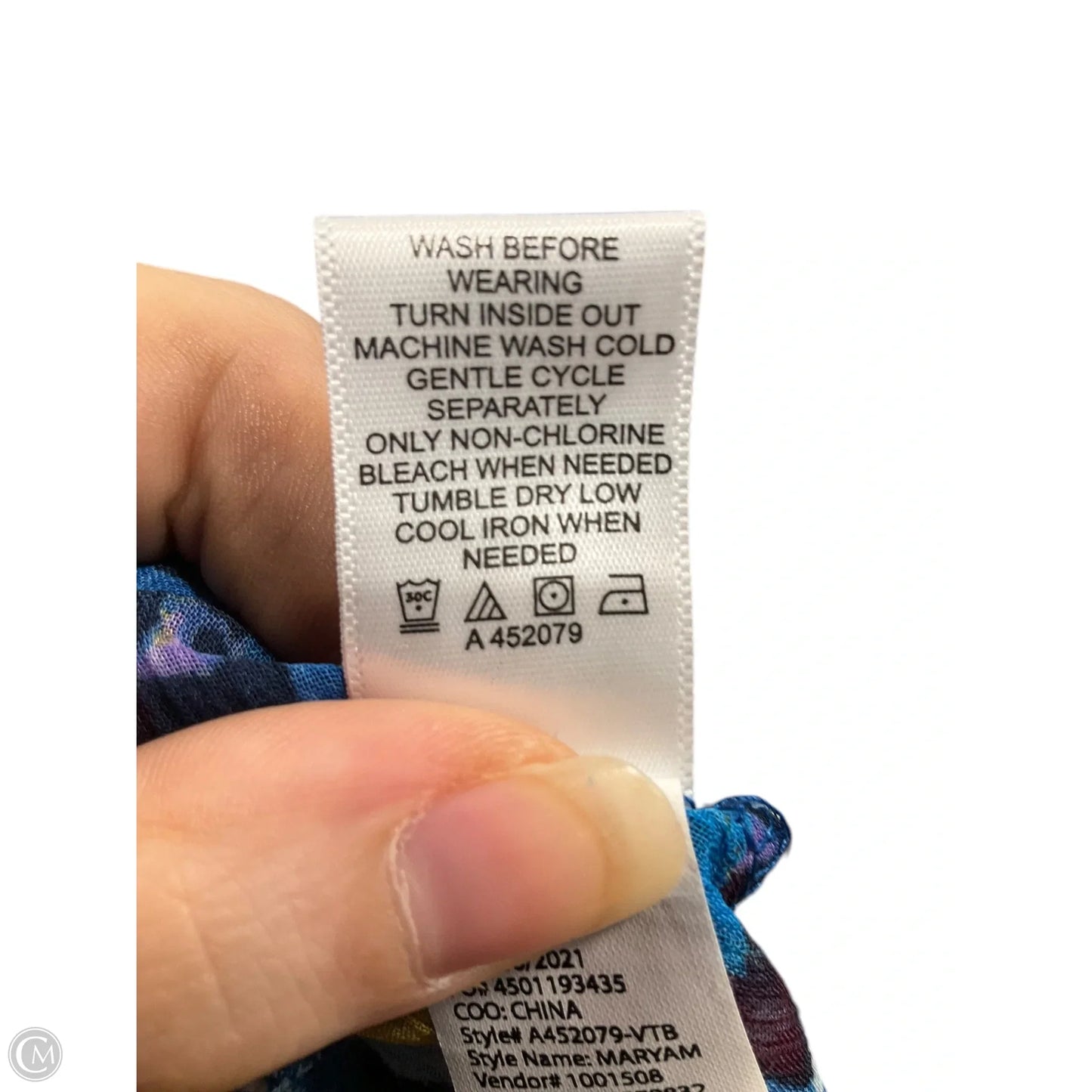 Top Long Sleeve By Logo In Blue & Purple, Size: S