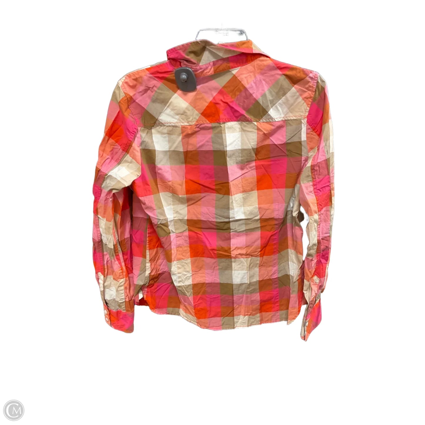 Blouse Long Sleeve By Tommy Hilfiger In Orange & Pink, Size: M