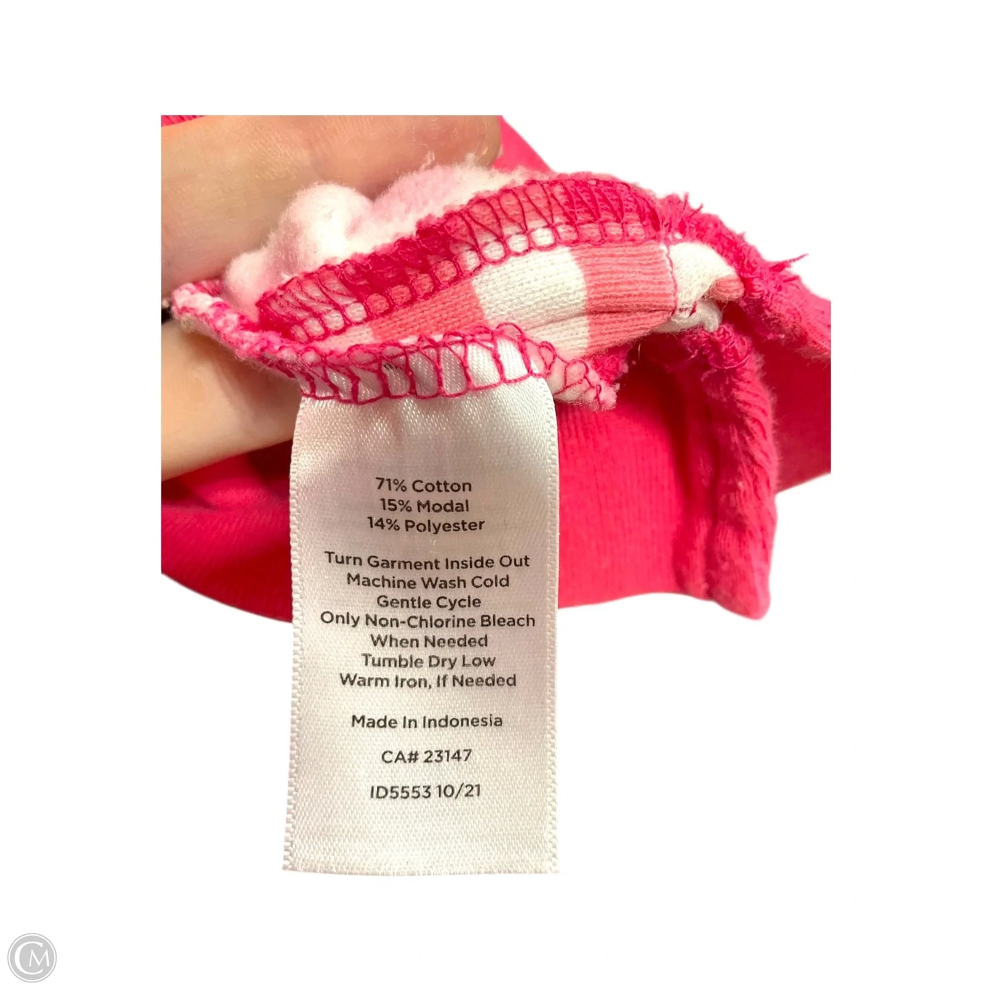 Athletic Sweatshirt Crewneck By Talbots In Pink & White, Size: S