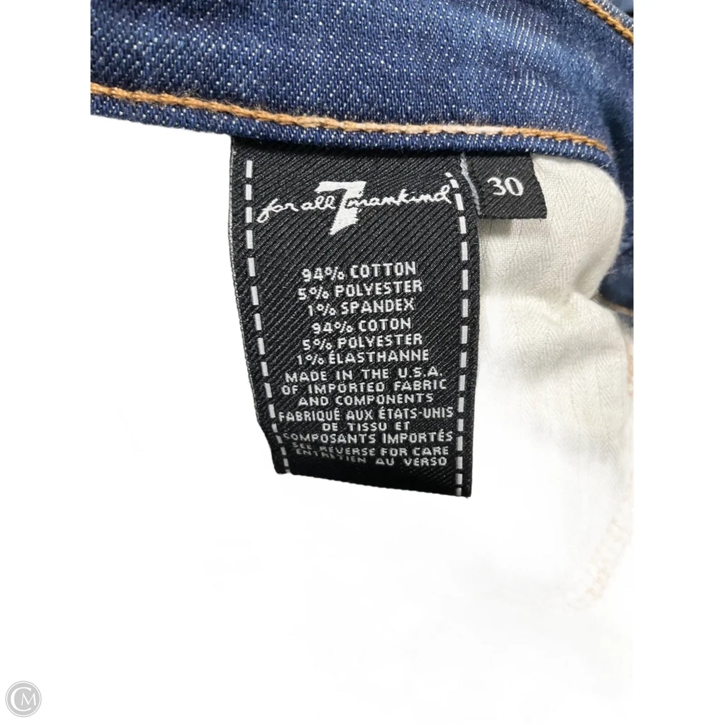 Jeans Skinny By 7 For All Mankind In Blue, Size: 10