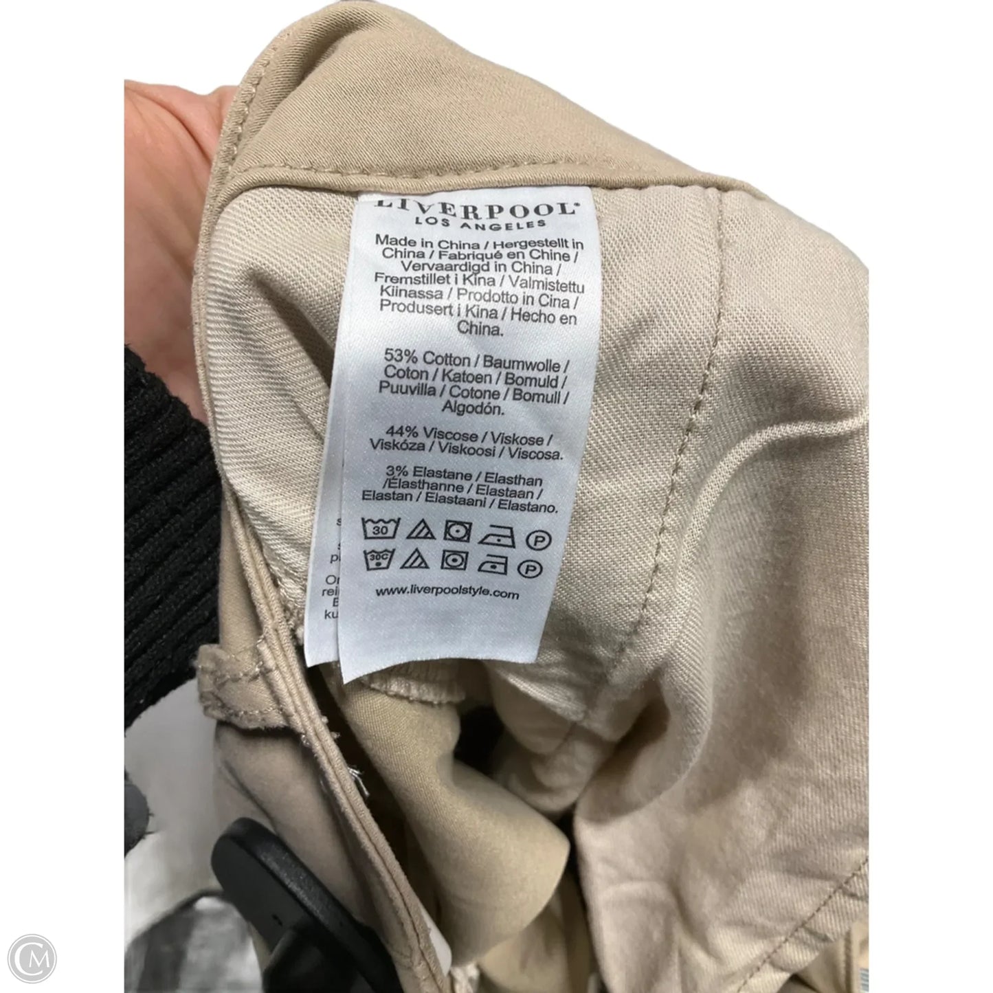 Pants Cropped By Liverpool In Tan, Size: 14