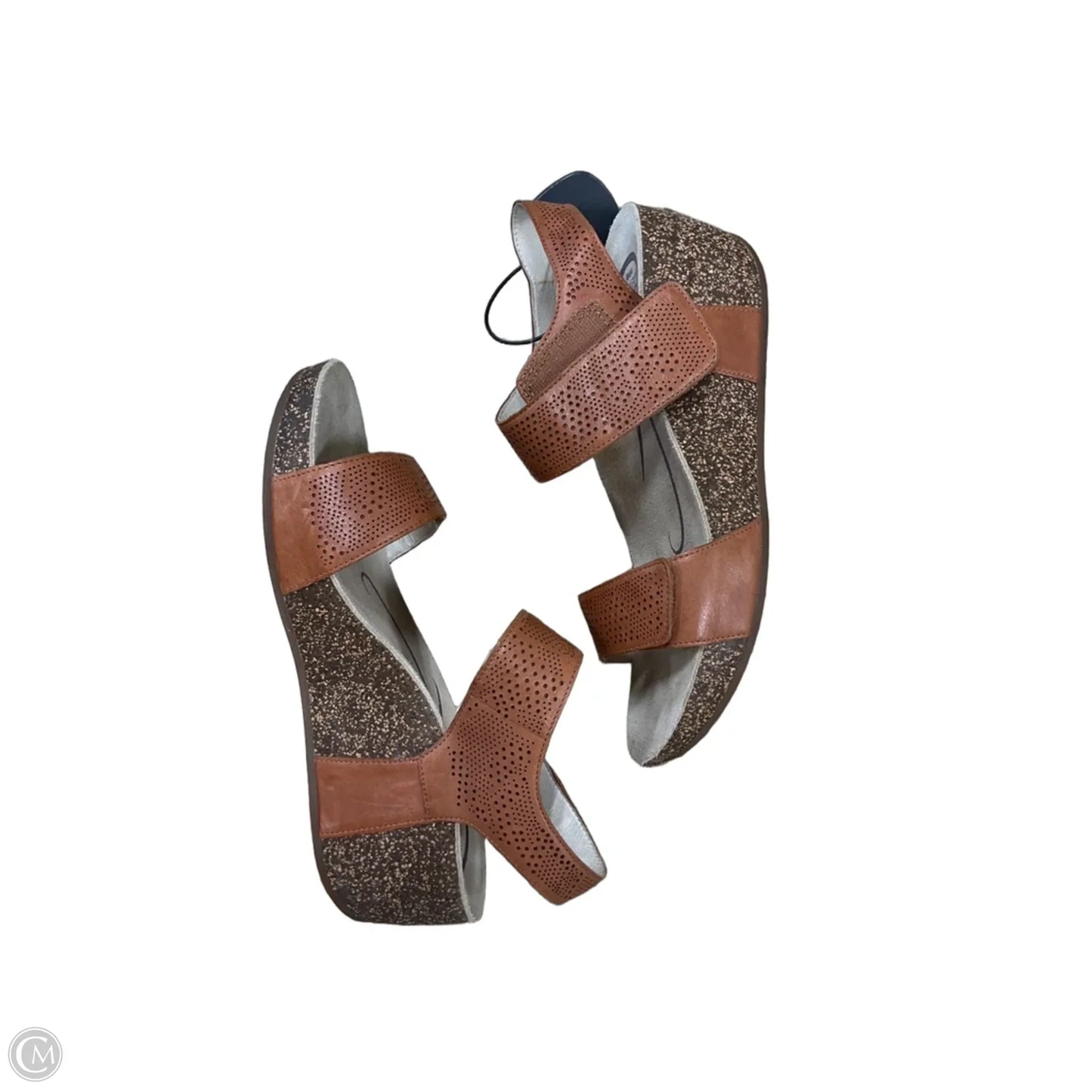 Sandals Heels Wedge By Abeo In Brown, Size: 9