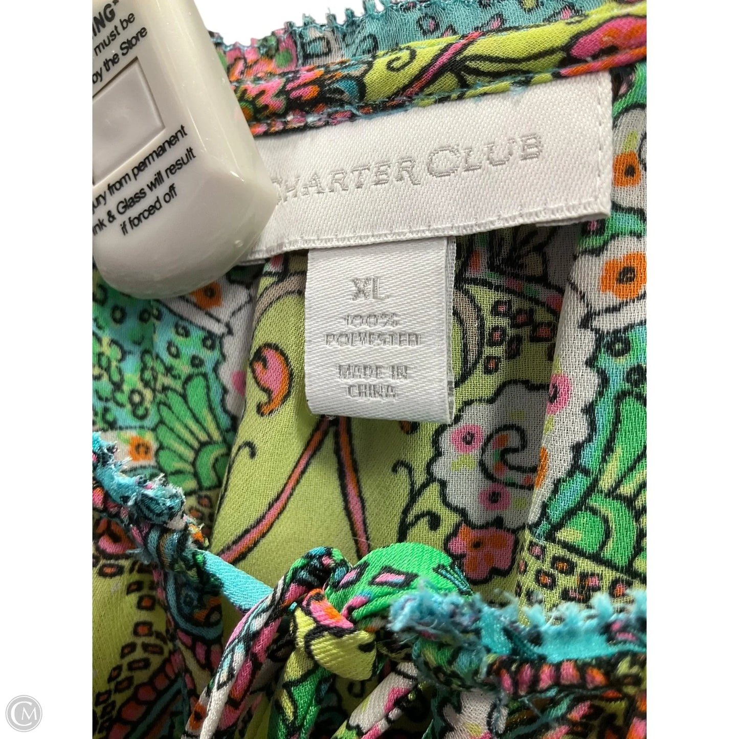 Top Long Sleeve By Charter Club In Teal, Size: Xl