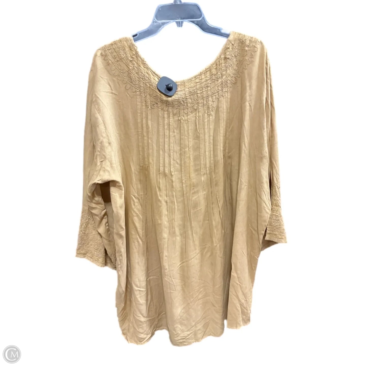 Top 3/4 Sleeve By Cj Banks In Yellow, Size: 2x