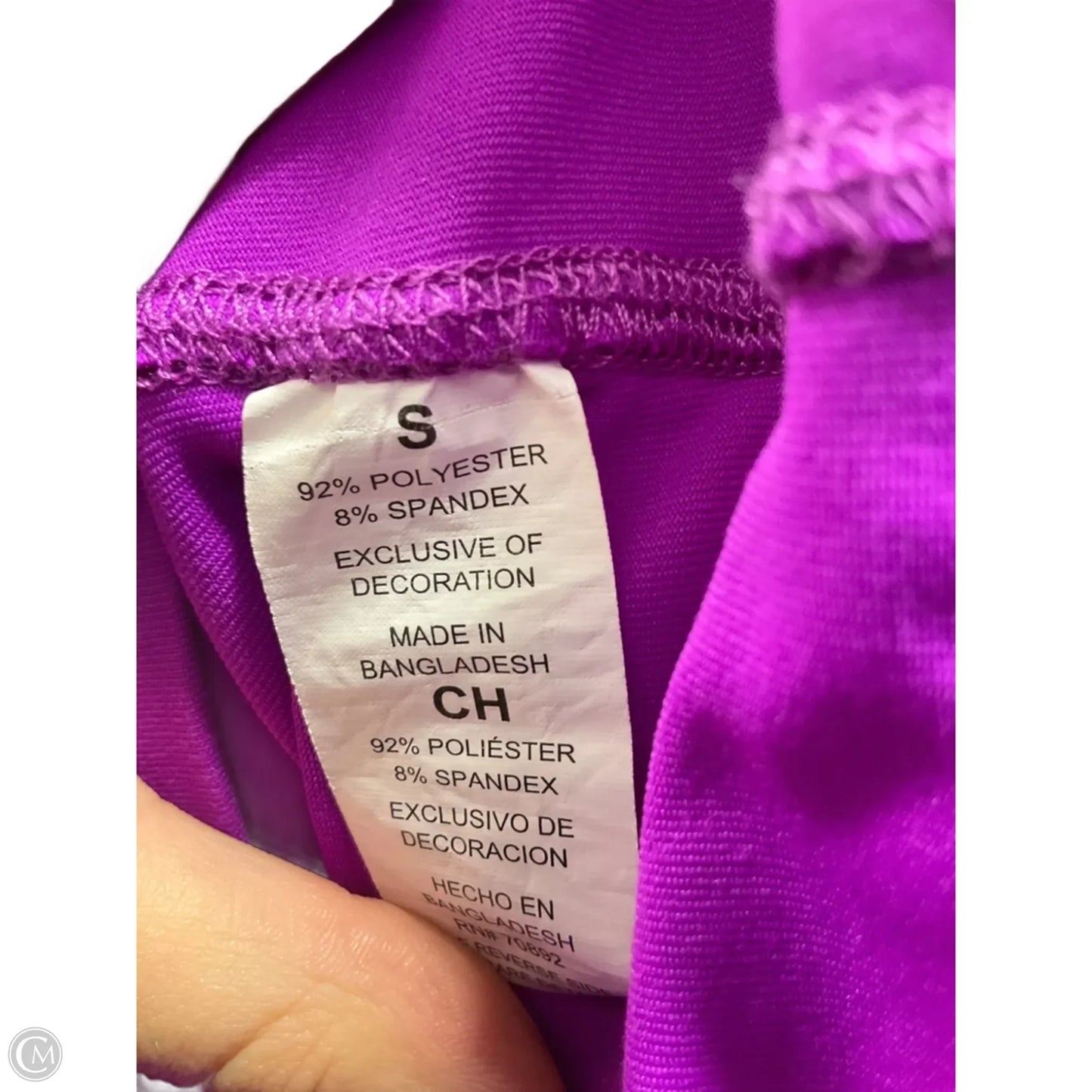 Athletic Top Long Sleeve Collar By Apana In Purple, Size: S