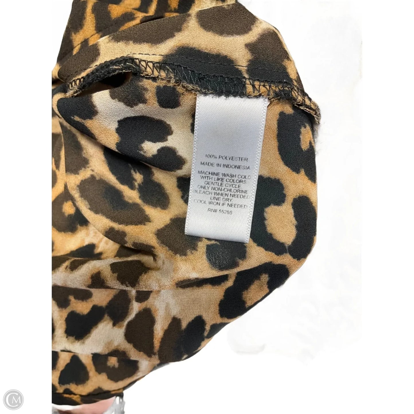 Blouse Long Sleeve By Express In Animal Print, Size: L