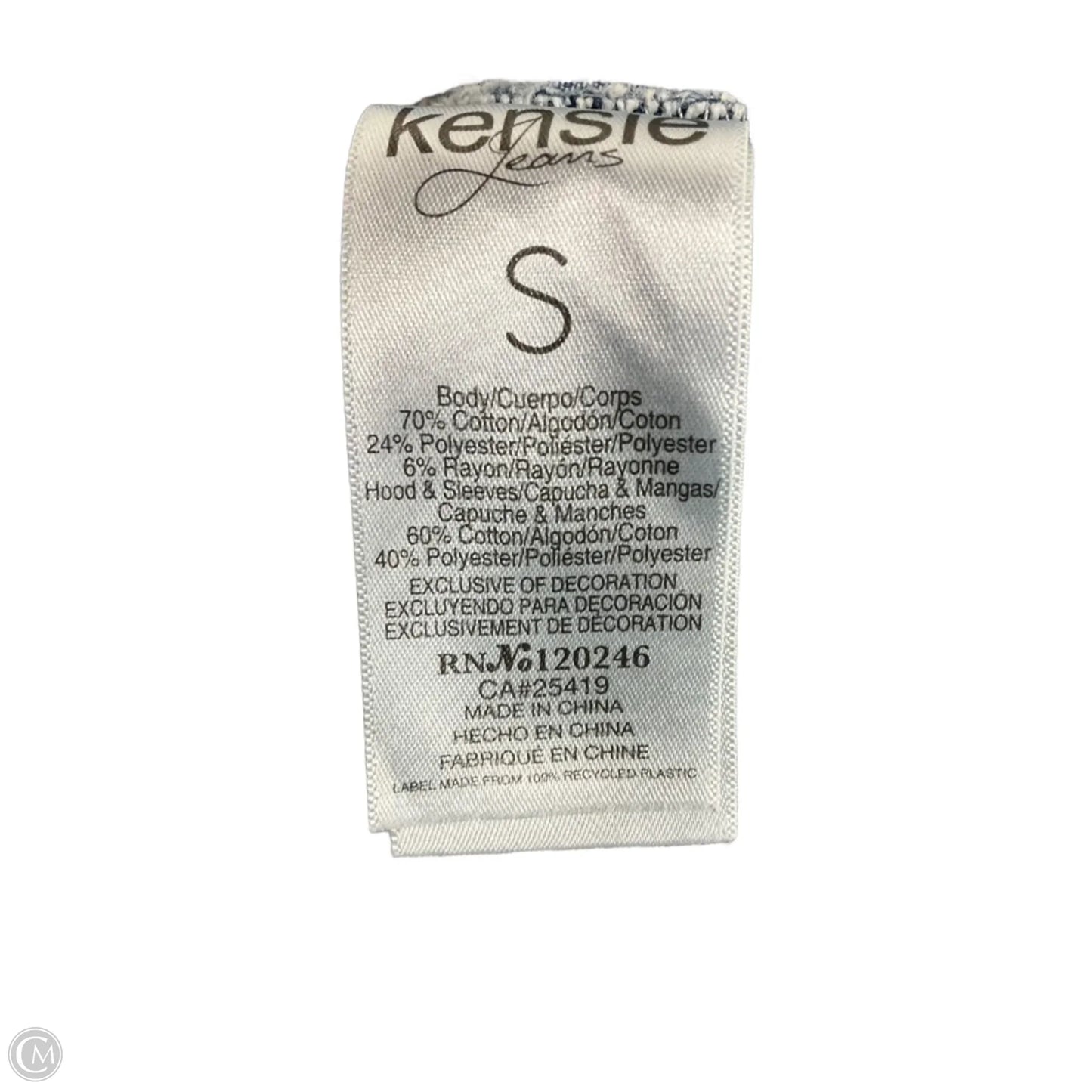 Jacket Denim By Kensie In Blue & Grey, Size: S