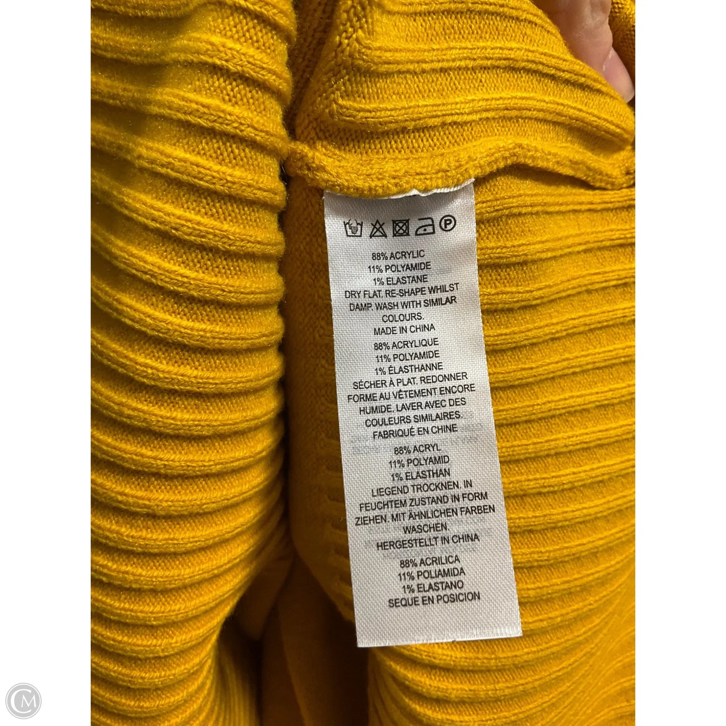 Top Long Sleeve By French Connection In Yellow, Size: M