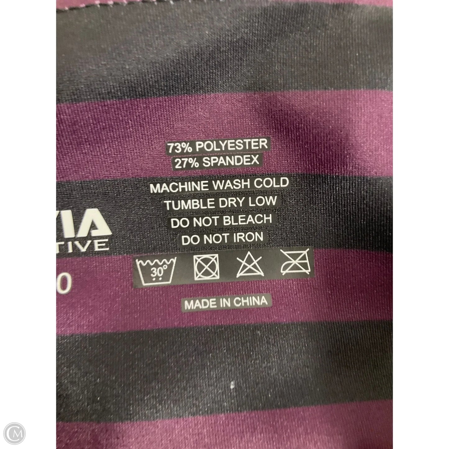 Athletic Leggings By Zyia In Striped Pattern, Size: M