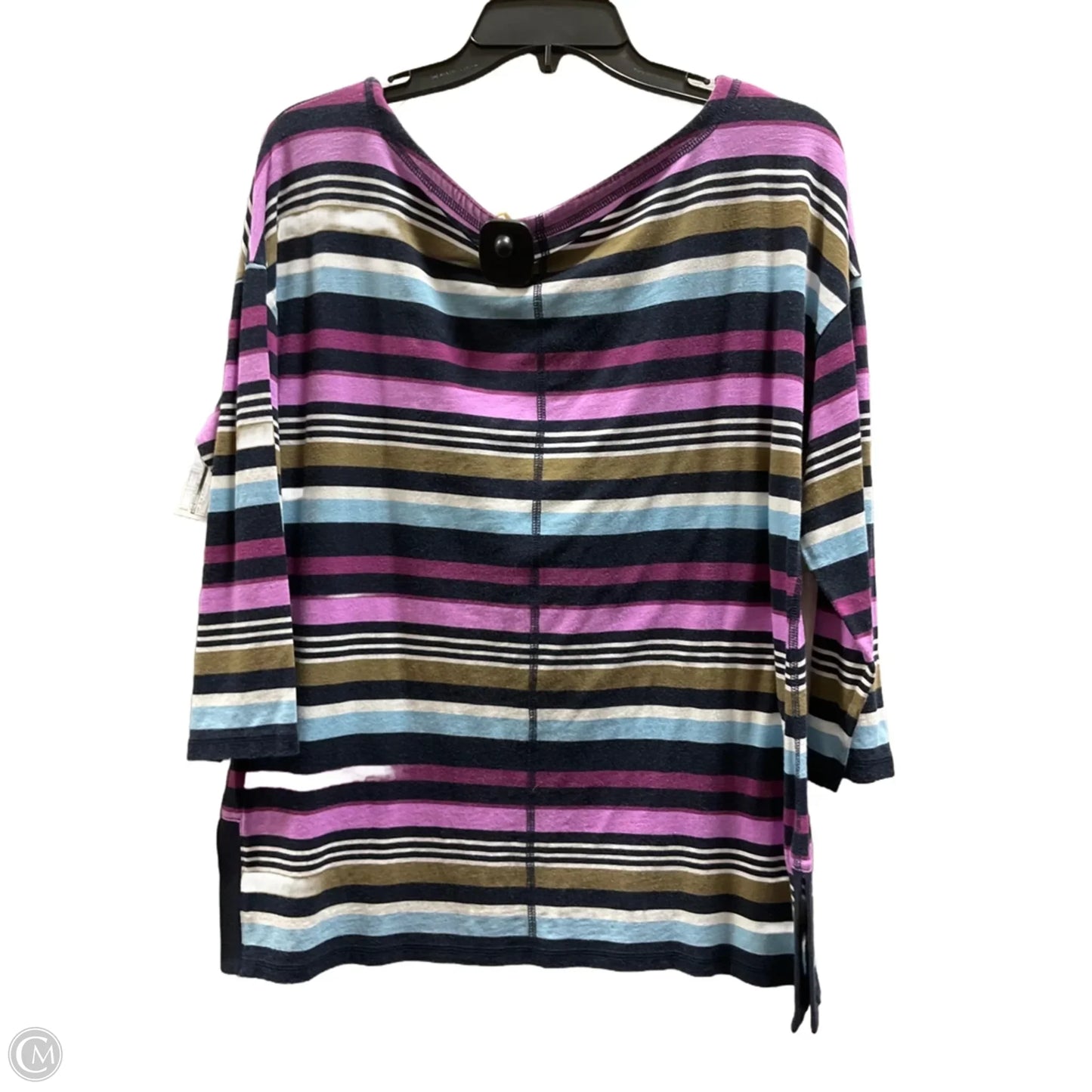 Top 3/4 Sleeve By Talbots In Striped Pattern, Size: M