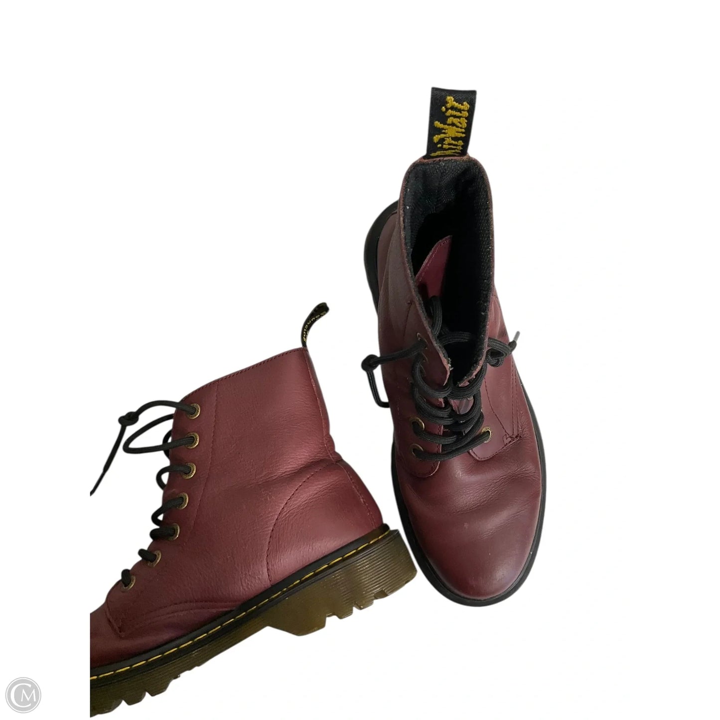 Boots Combat By Dr Martens In Maroon, Size: 10