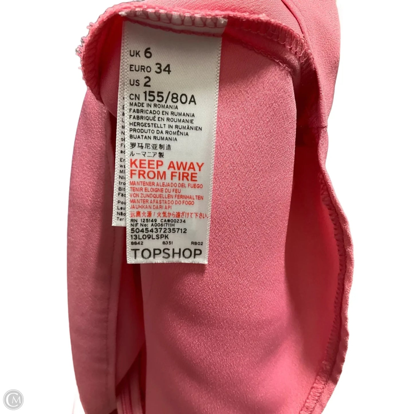 Top Short Sleeve By Top Shop In Pink, Size: S