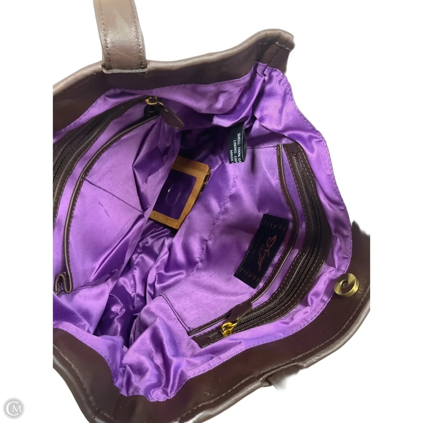 Handbag Leather By Sharif, Size: Large