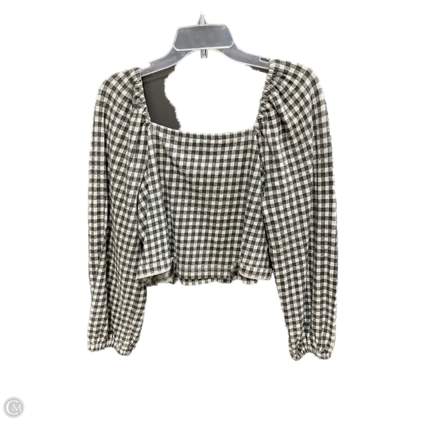 Top Long Sleeve By Madewell In Black & White, Size: L