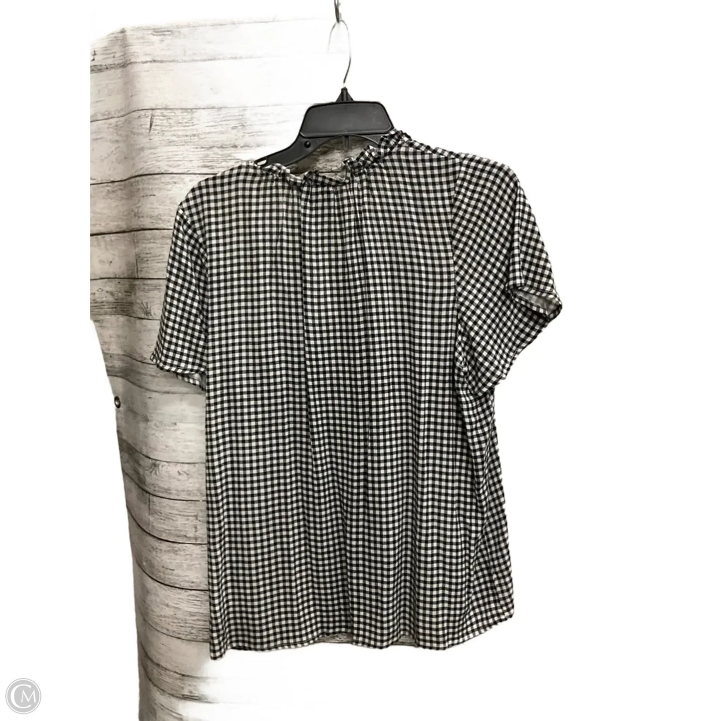 Top Short Sleeve By Mod In Checkered Pattern, Size: M
