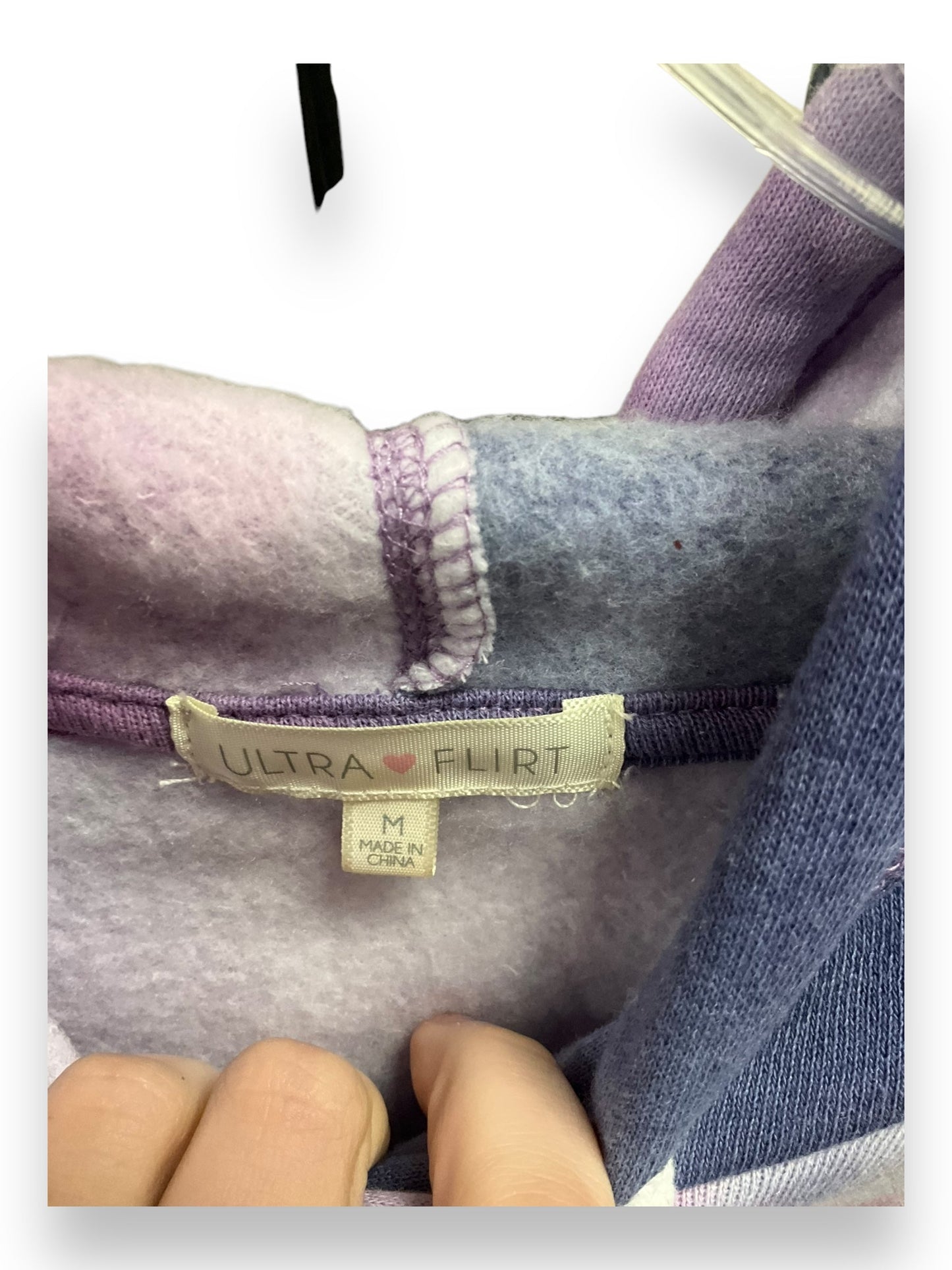 Sweatshirt Hoodie By Ultra Flirt In Purple, Size: M