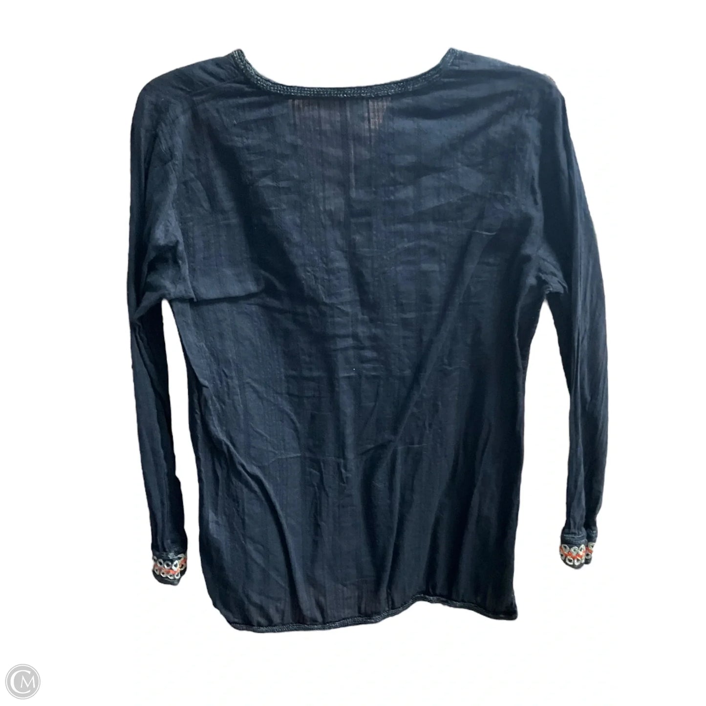 Top Long Sleeve By Trina Turk In Navy, Size: M