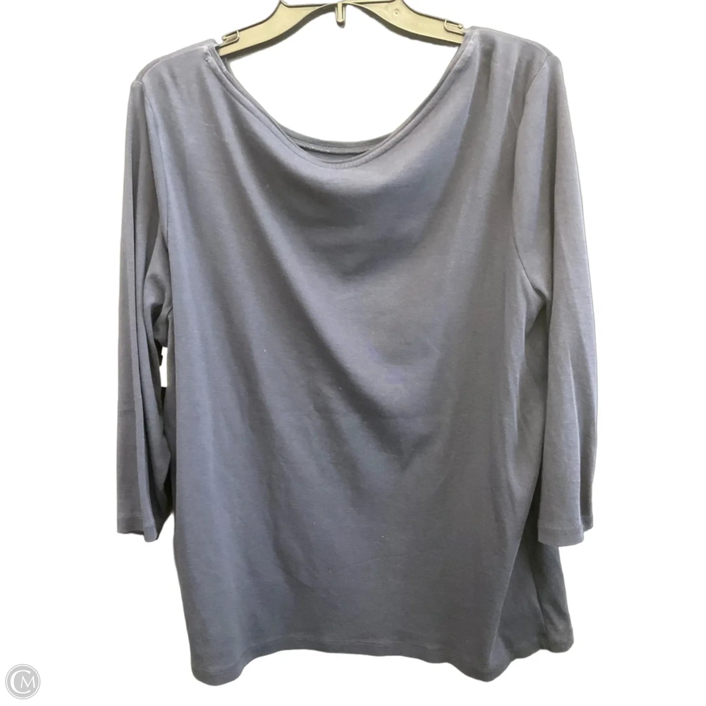 Top 3/4 Sleeve Basic By Talbots In Navy, Size: 2x
